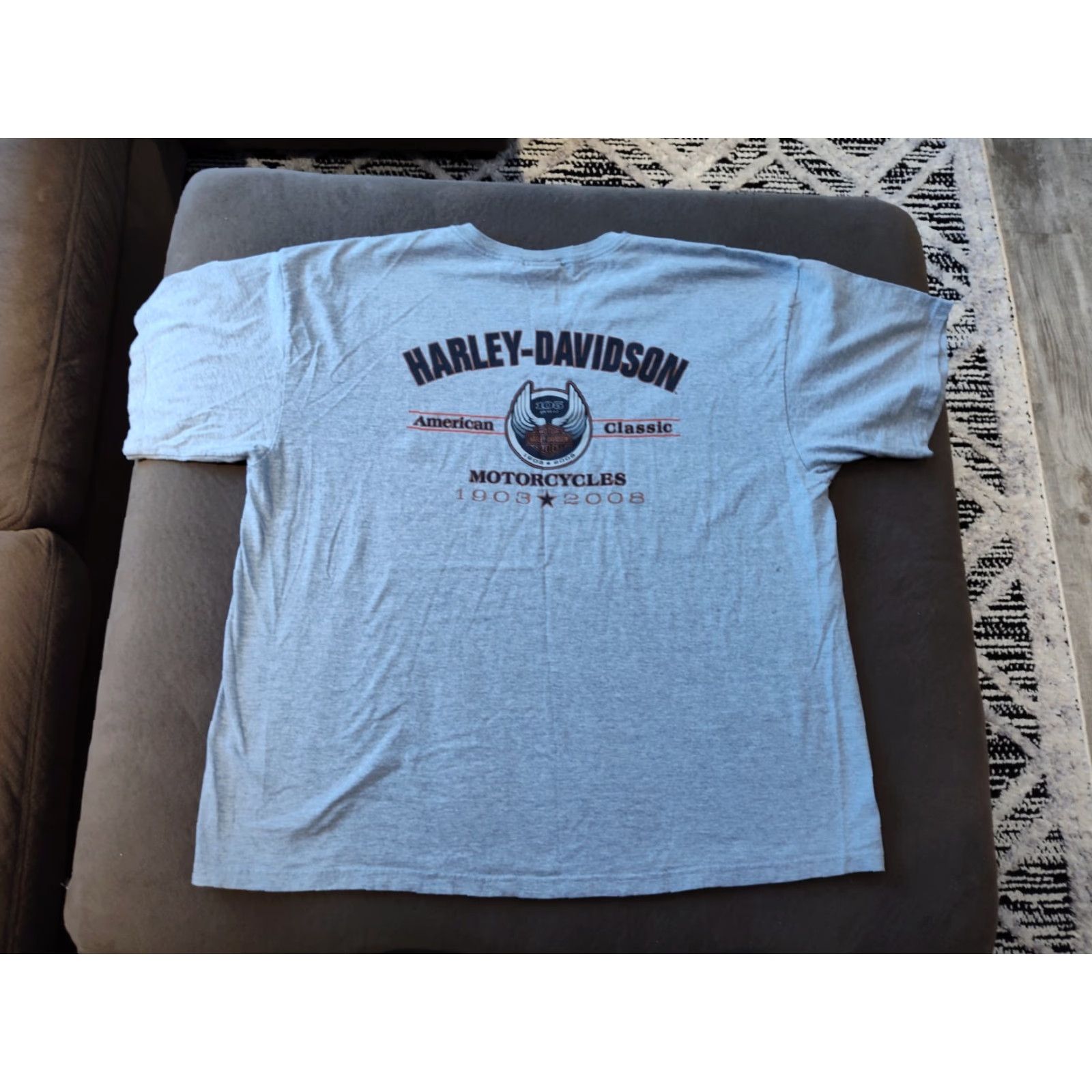 Harley Davidson VINTAGE Harley-Davidson T-Shirt 105 Years Gray 3XL American Classic USA Made Unisex Size US XXL / EU 58 / 5 - 2 Thumbnail