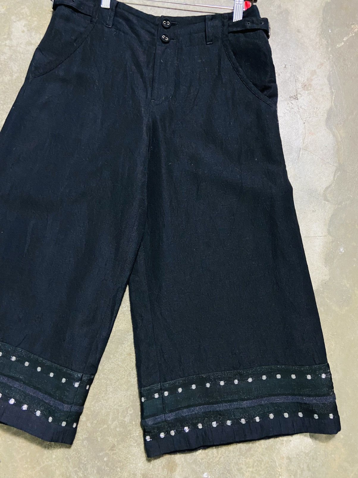 Vivienne Tam Vivienne Tam Wide-Leg Wool-Linen Culottes w Embellished Hem Size 30" / US 8 / IT 44 - 6 Thumbnail