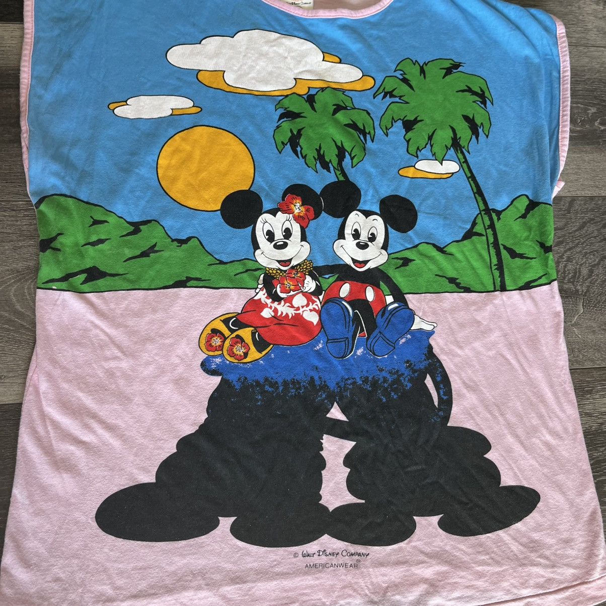 Disney Vintage 1970s Disney Americanwear Beach Sleeveless Logo Tee Size US M / EU 48-50 / 2 - 3 Thumbnail