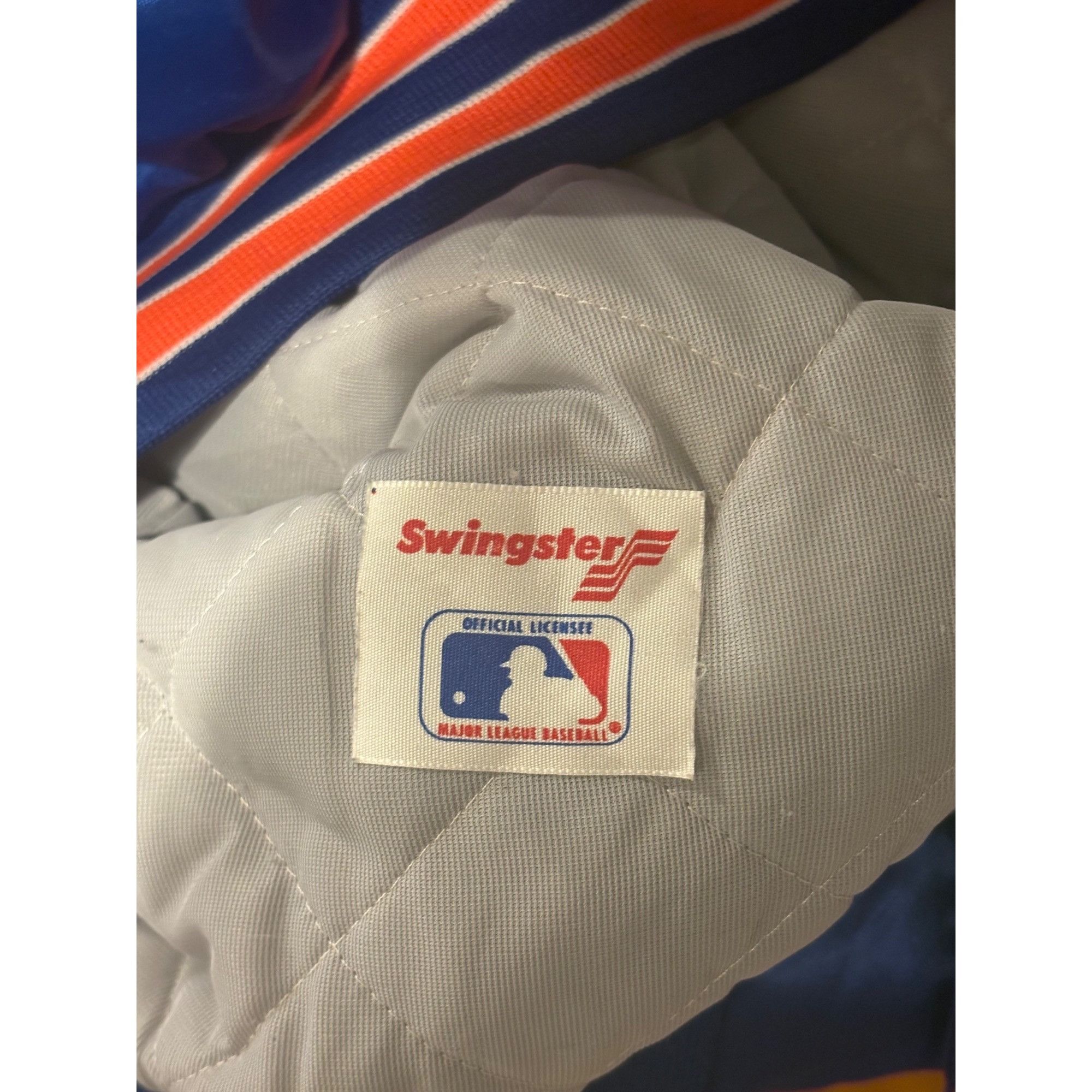 Swingster Vintage 80s Swingster New York Mets Spellout MLB Satin Bombe Size US XL / EU 56 / 4 - 7 Thumbnail