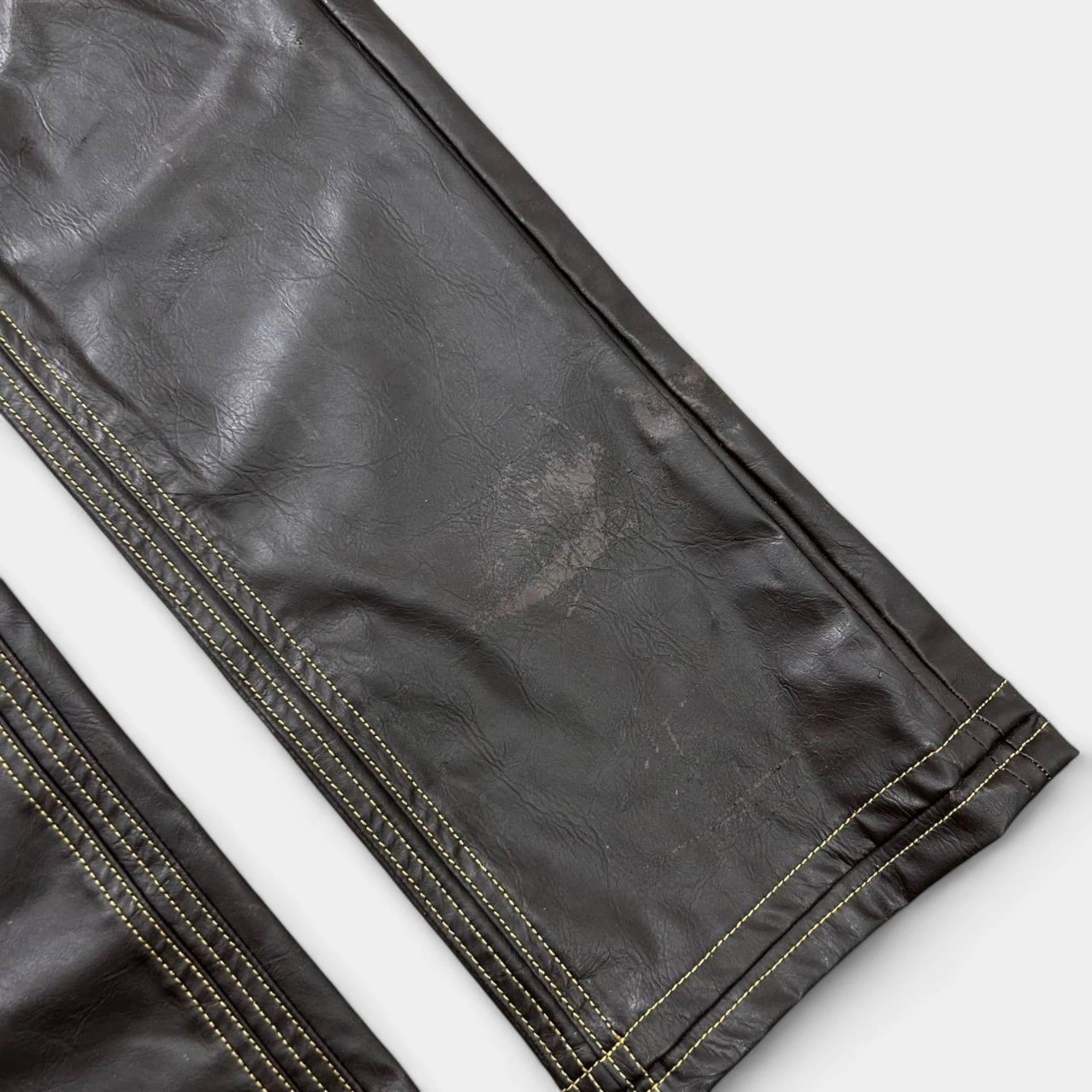 Y/Project Y Project Brown Vegan Leather Pants Size US 32 / EU 48 - 4 Thumbnail