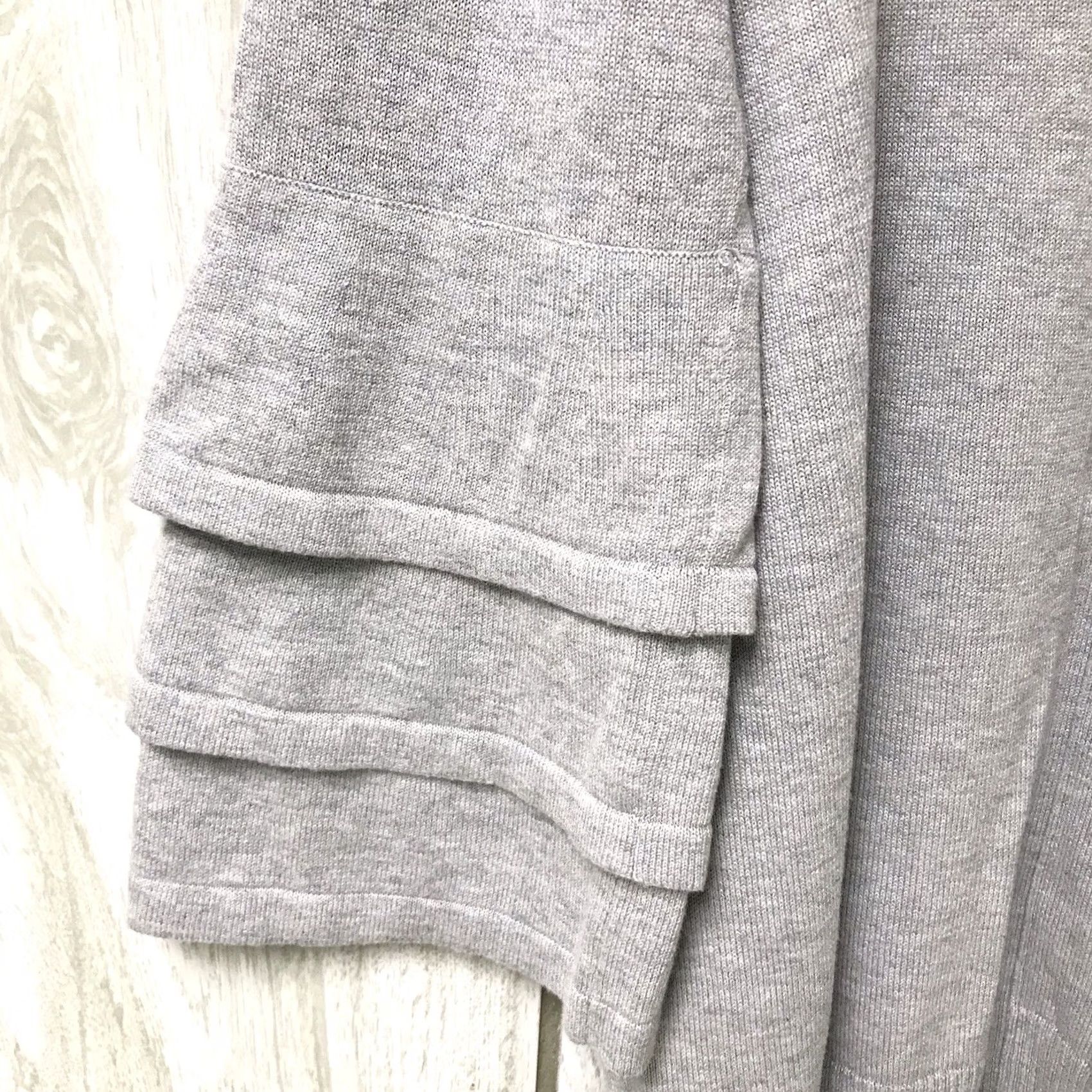 Vintage Tribal Sweatshirt Gray Floral Embroidered Knit Ruffle Layered 3/4 Sleeve Boatneck L Women Tops Blouse Size L / US 10 / IT 46 - 4 Thumbnail