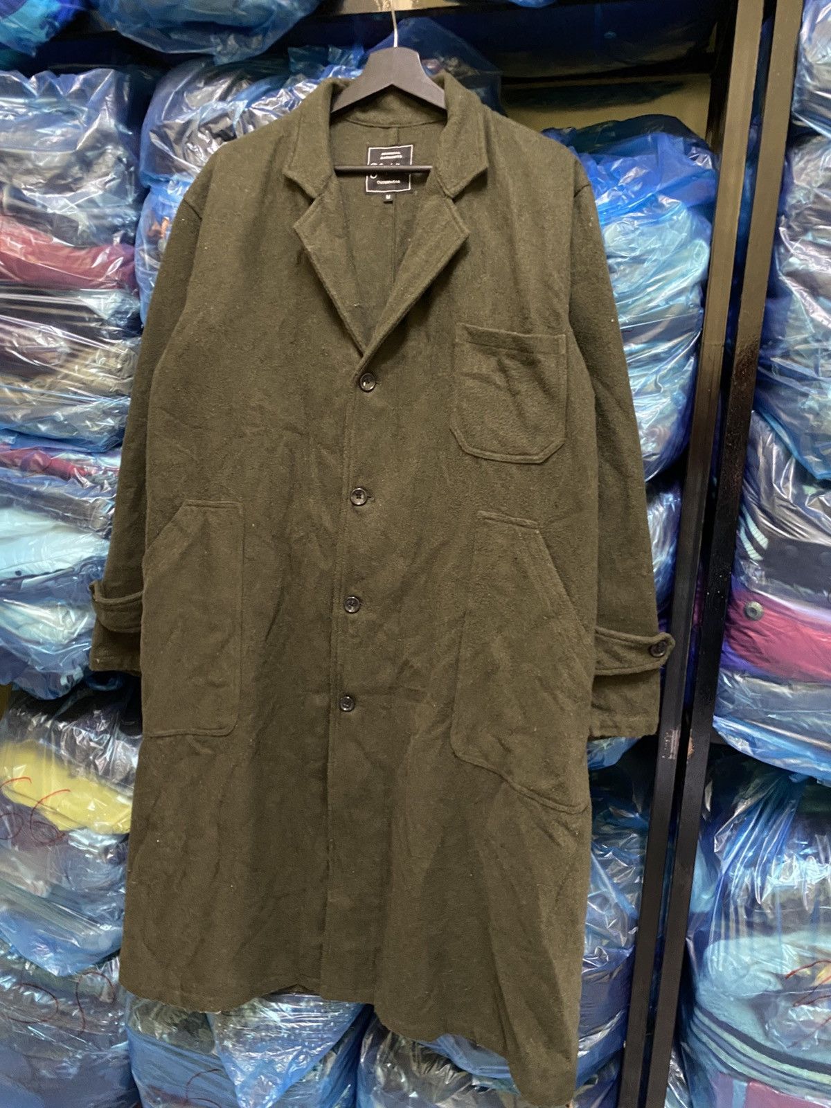 Japanese Brand Vintage Temptation Olive Wool-Blend Overcoat Workwear Style Size US M / EU 48-50 / 2 - 5 Thumbnail