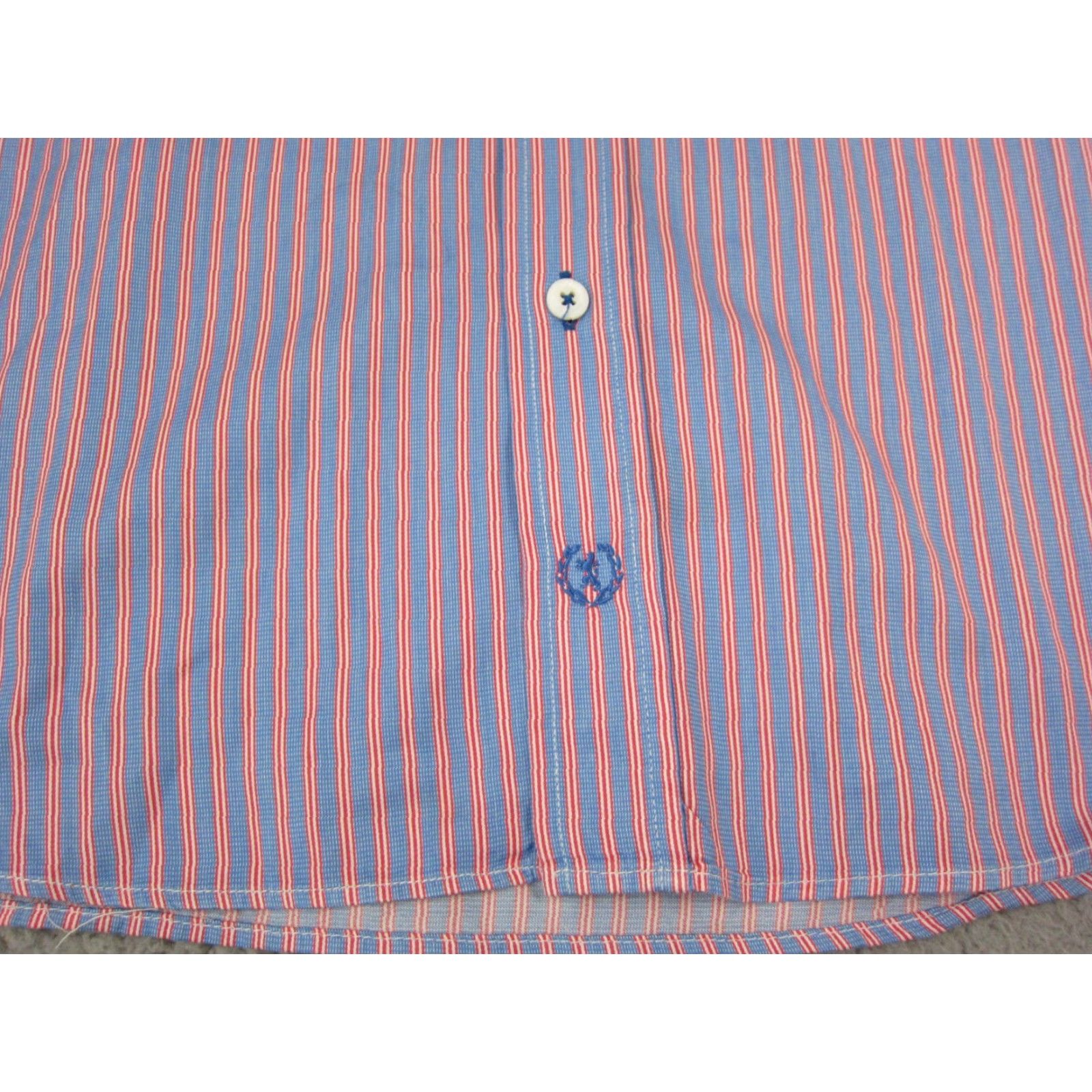 BUGATCHI Bugatchi Shirt Adult Large Button-Up Colorful Blue Red Pink Flip Cuff Mens Size US L / EU 52-54 / 3 - 6 Thumbnail