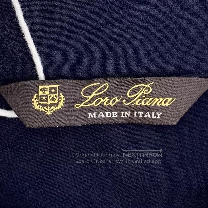 Loro Piana Loro Piana Dark Blue Mulberry Silk Notched Collar Long Sle Size XS / US 0-2 / IT 36-38 - 5 Thumbnail