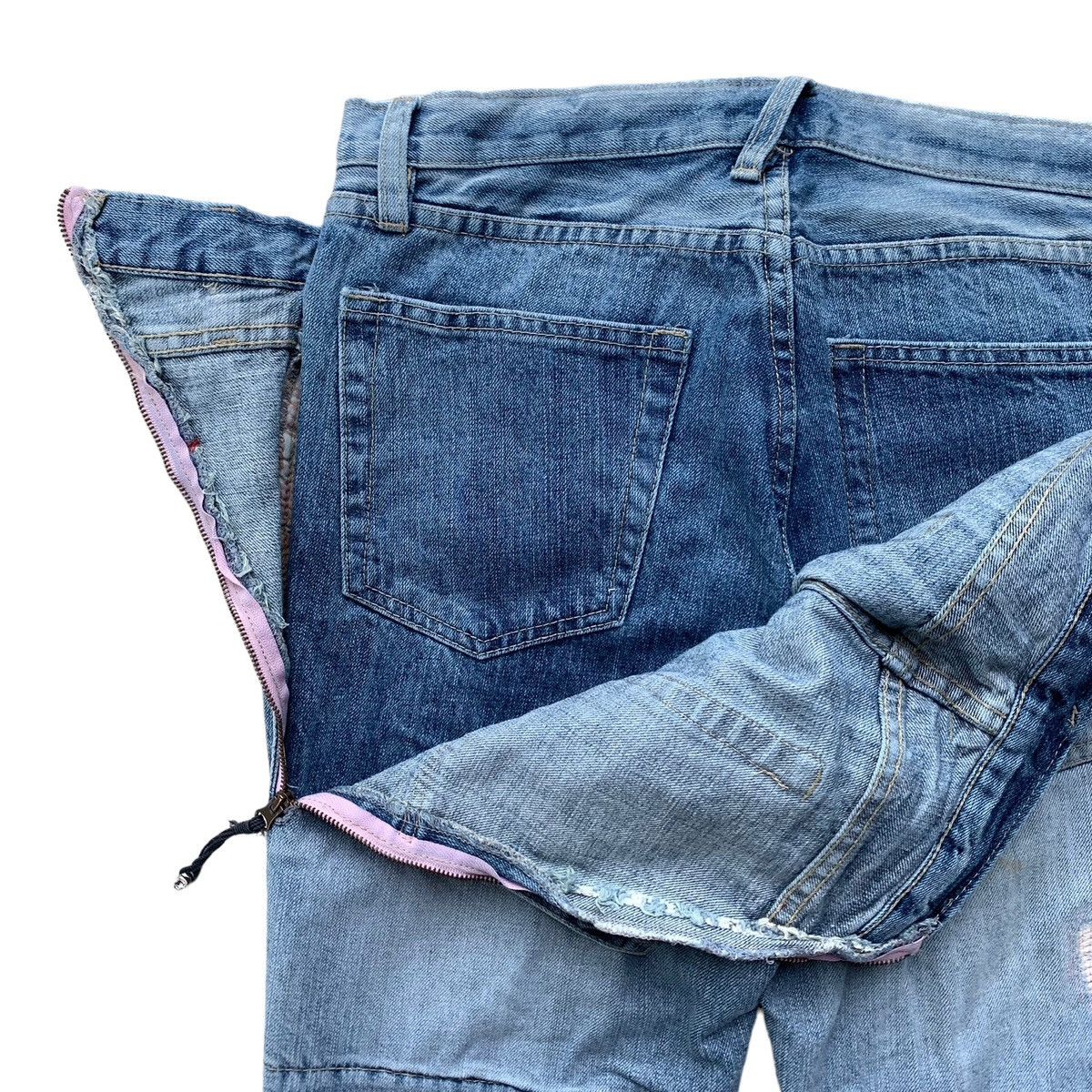 PPFM Rare PPFM Japanese Double Waist Studded Punk Denim Jeans Size US 31 - 9 Thumbnail