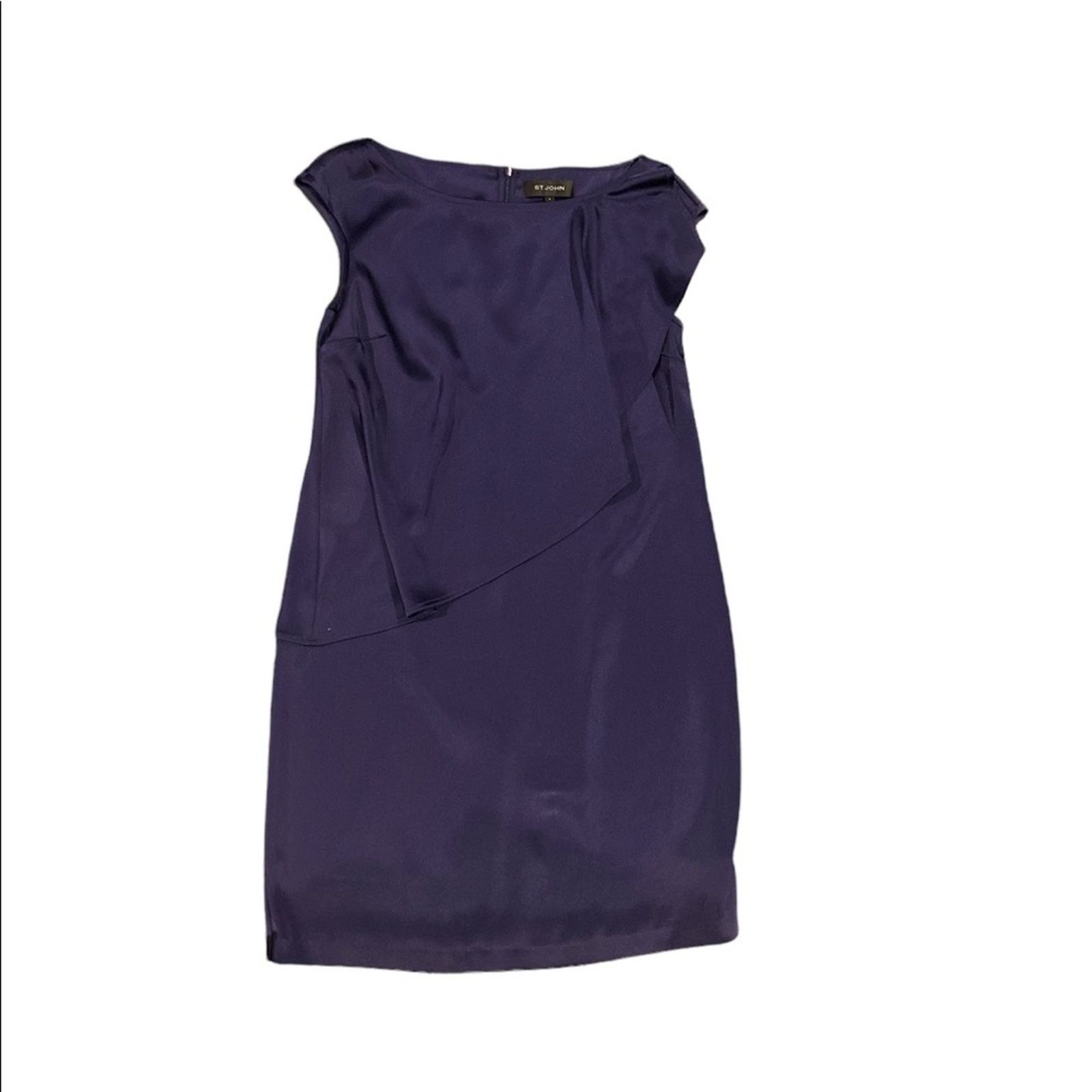 Other St. John Women’s Liquid Satin Cascade Drape Dress purple 8 Size M / US 6-8 / IT 42-44 - 2 Thumbnail
