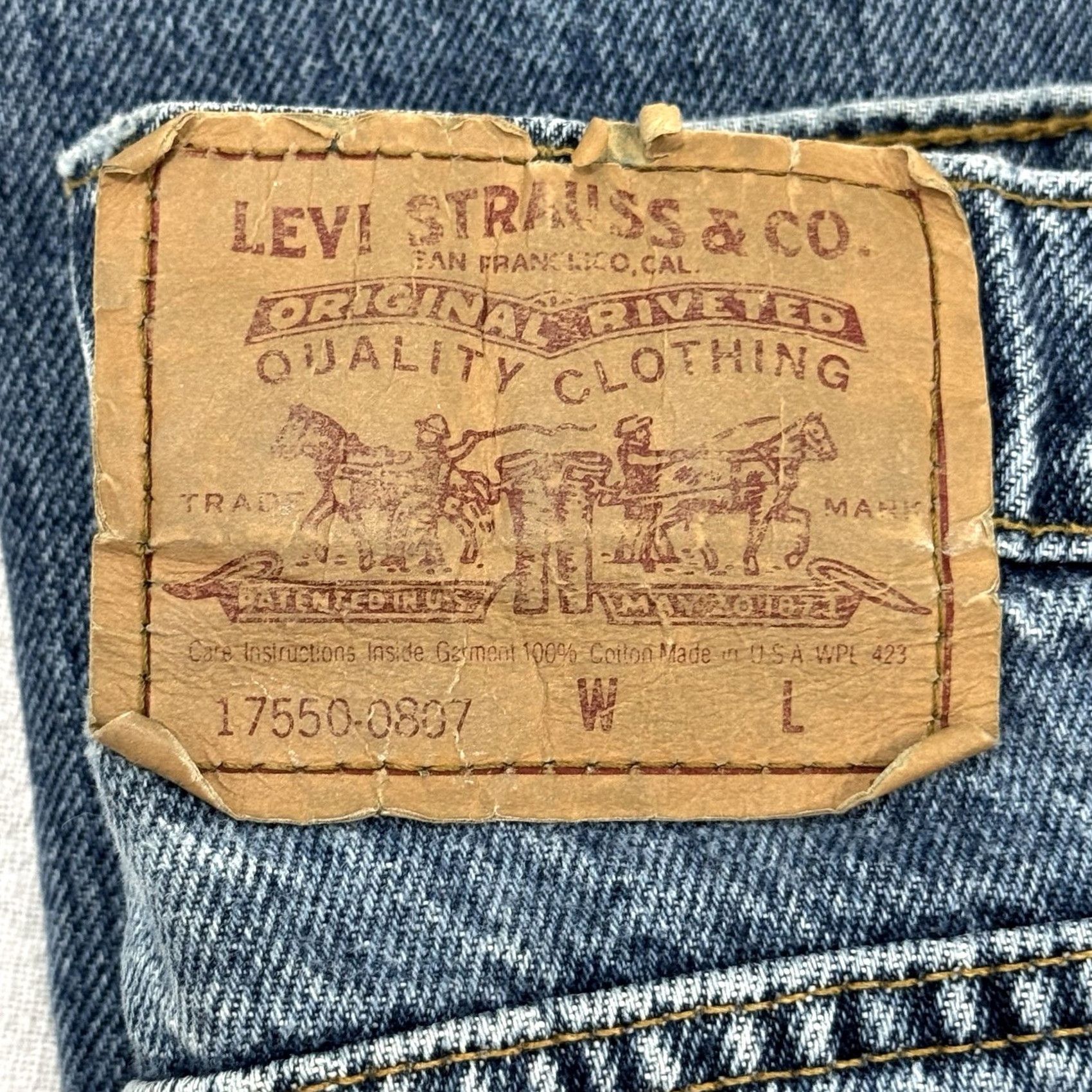 Levi's VINTAGE Levi's 550 Jeans 30x30 Denim 11M Women Blue 90s Tapered High Rise 5-Pocket Made in USA 100% Cotton Jeans Size 32" / US 10 / IT 46 - 2 Thumbnail