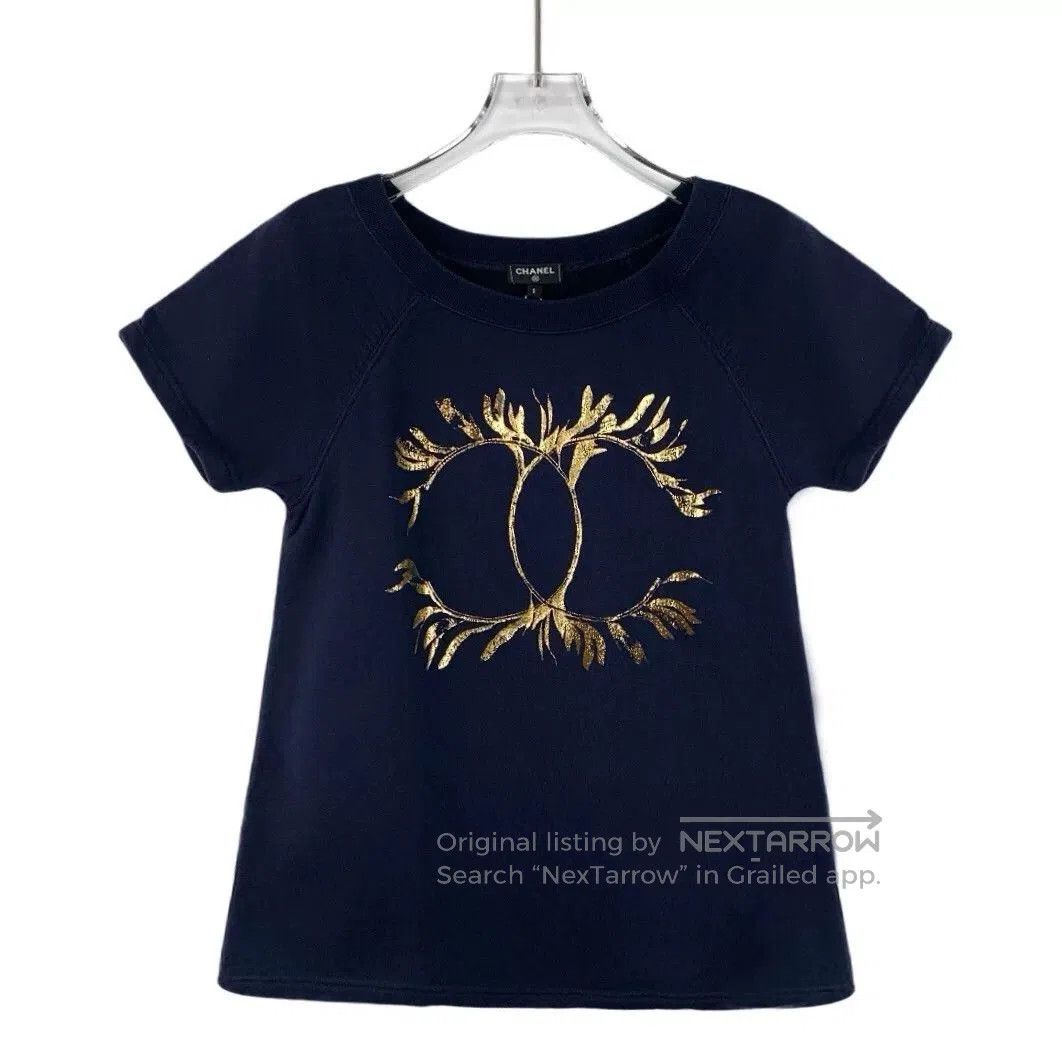 Chanel dark blue chanel cotton short sleeve t-shirt. Size US S / EU 44-46 / 1 - 1 Thumbnail