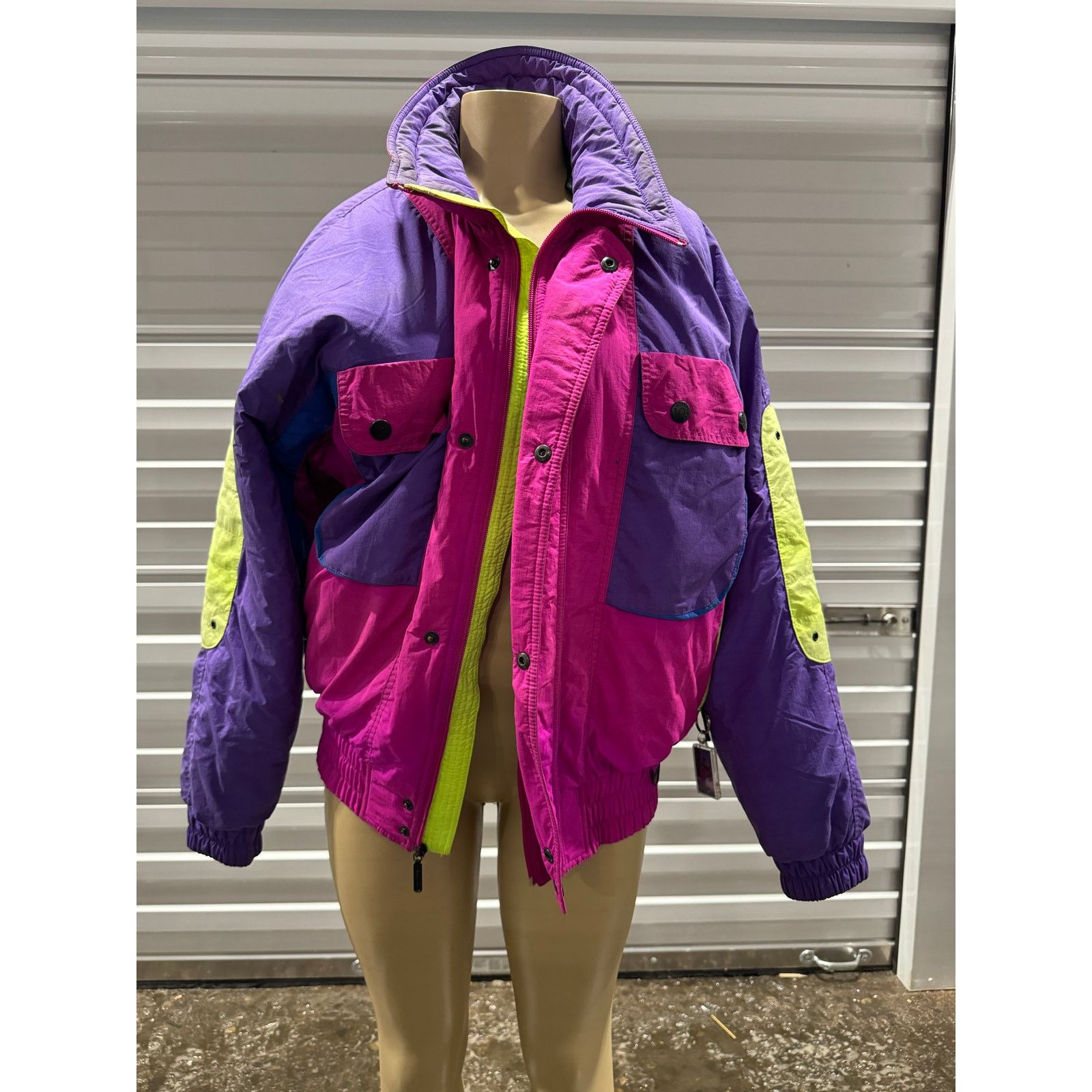 80s Neon Vintage Puffer Coat