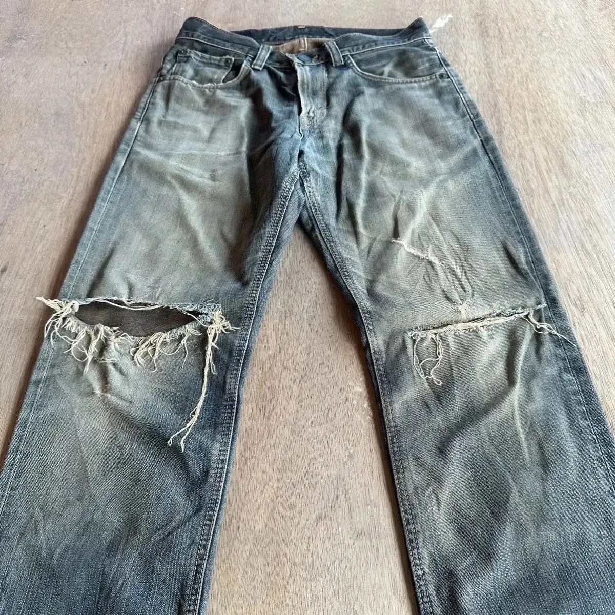 Vintage SICKS💥DISTRESSED DENIM VINTAGE EDWIN 503 JEANS MUDWASH PANT Size US 29 - 11 Thumbnail