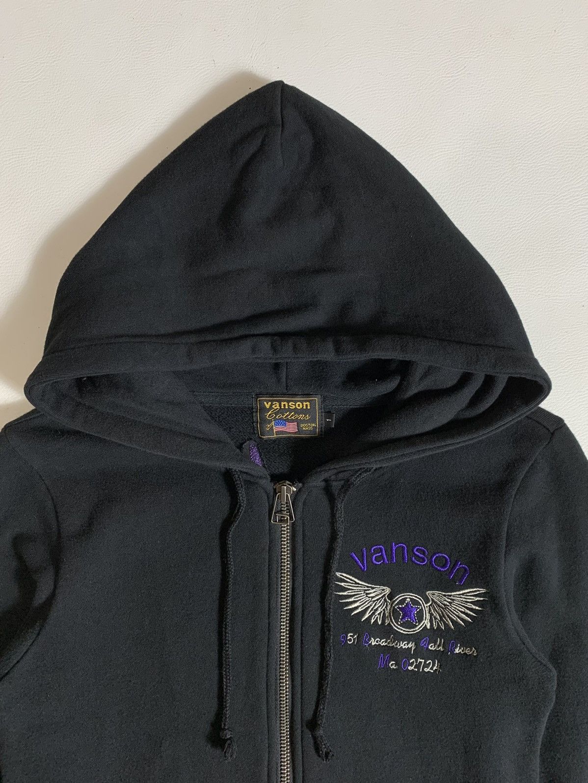 Vanson Leathers × Vintage Vanson Leathers embroidery spell out zip hoodie Size US XS / EU 42 / 0 - 5 Thumbnail