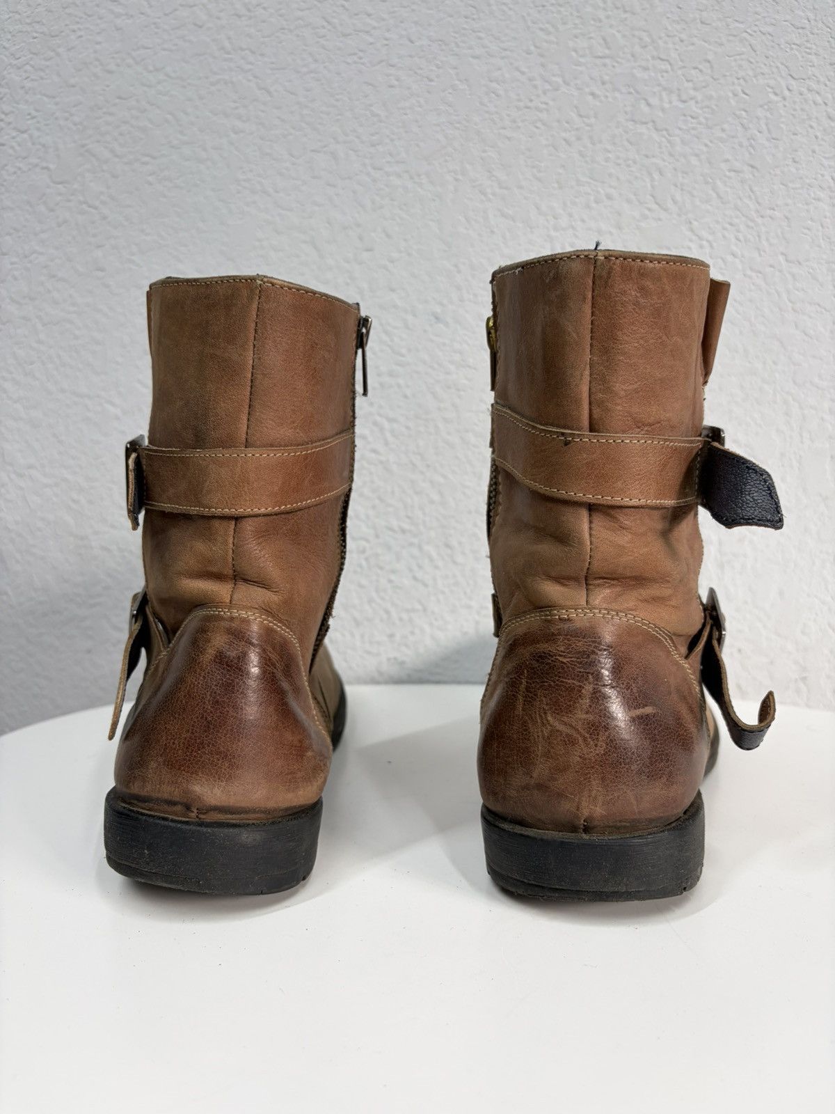 Hedi Slimane VTG Brown Leather Buckle Boots Carol Christian Poell Style Size US 11 / EU 44 - 7 Thumbnail