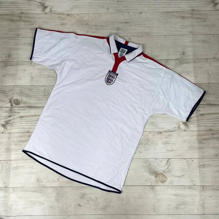 Vintage Score Draw England 2003 2005 Retro Home Shirt Soccer Jersey Size US L / EU 52-54 / 3 - 1 Thumbnail