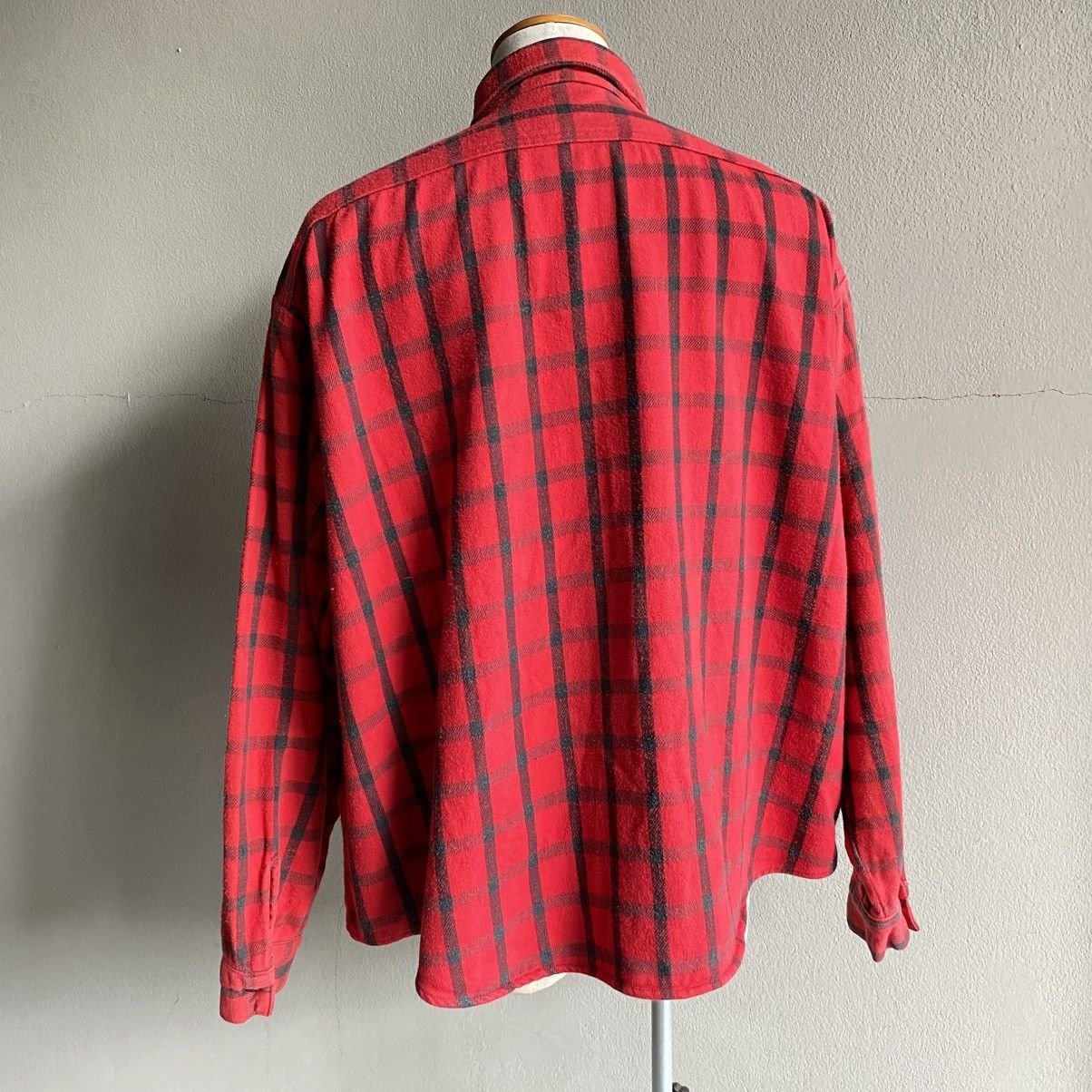 FiveBrother × Vintage FIVE BROTHER Red & Black Plaid Long-Sleeve Shirt. Size US XXL / EU 58 / 5 - 13 Thumbnail