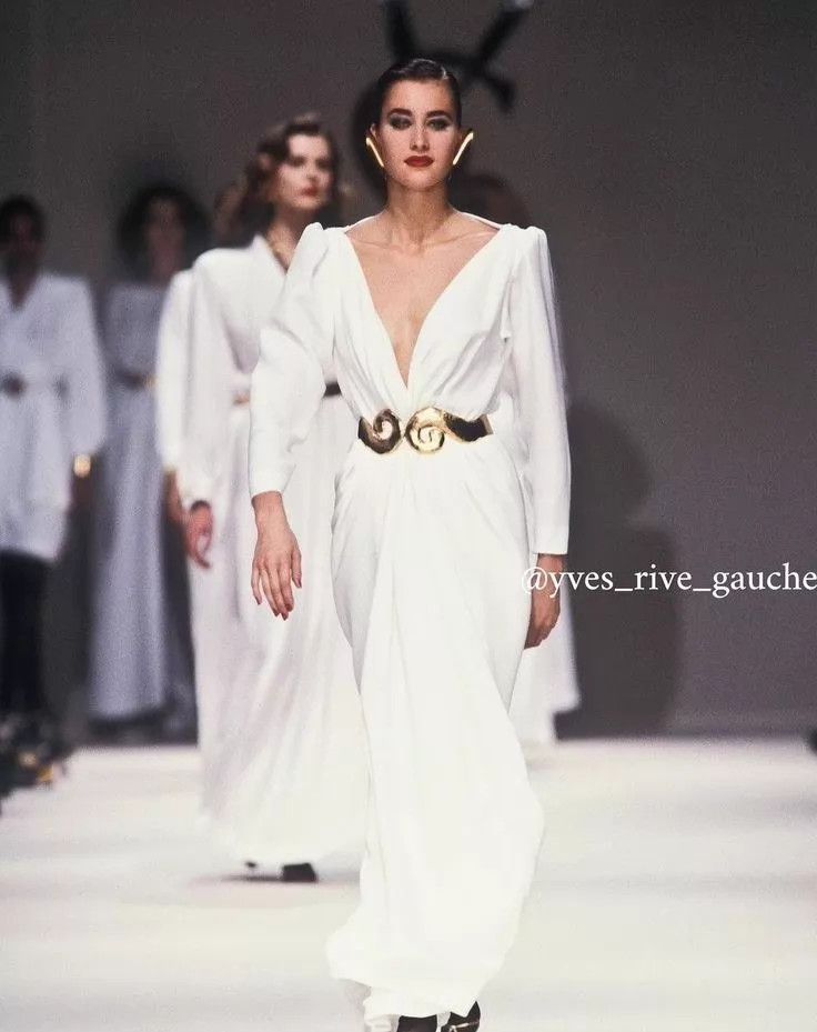 Yves Saint Laurent YSL 1989 Runway Gold Sculptural Hammered Metal Belt Size ONE SIZE - 3 Thumbnail