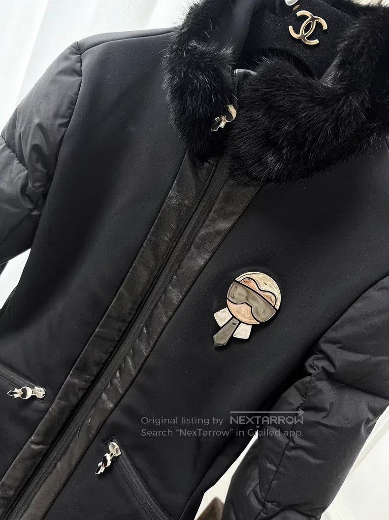 Fendi Fendi Black Mink Fur Collar Ski Jacket, Karl Lagerfeld Log Size XS / US 0-2 / IT 36-38 - 3 Thumbnail
