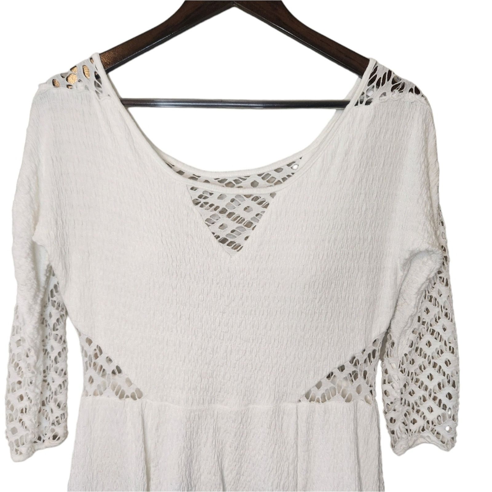 Free People Free People To the Point White crochet cut out dress Medium Size M / US 6-8 / IT 42-44 - 8 Thumbnail