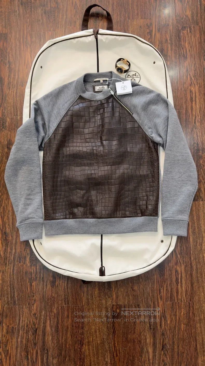 Hermes Hermes Cashmere + Crocodile Skin Hoodie Size US M / EU 48-50 / 2 - 1 Thumbnail