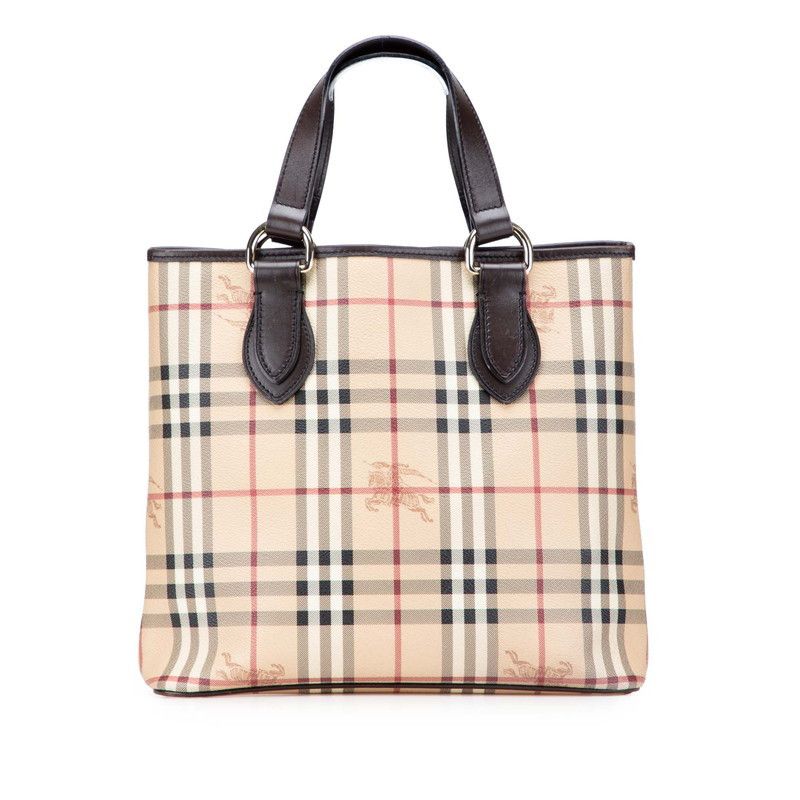 Burberry Burberry Nova Check Shadow Horse PVC Leather Tote Bag 