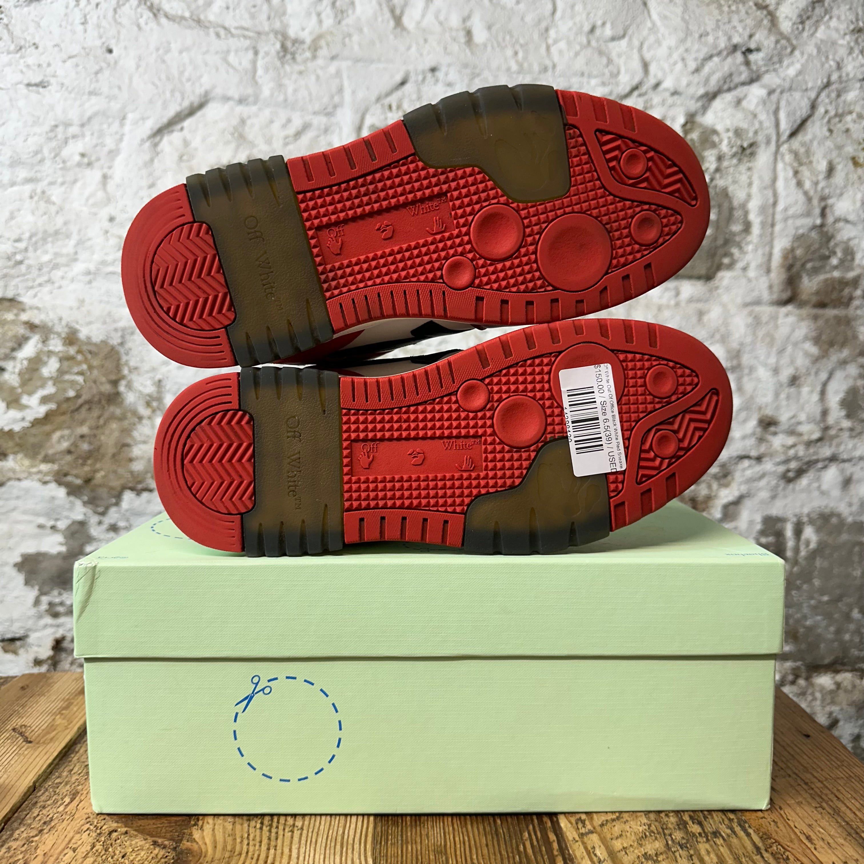 Off-White Off-White Out Of Office Black White Red Sneaker Sz 6.5 (39) Size US 6.5 / EU 39-40 - 4 Thumbnail