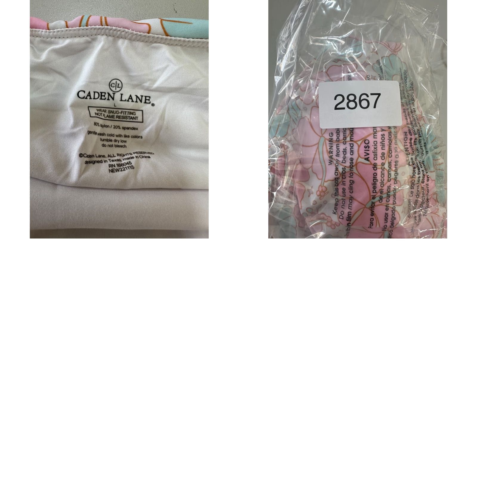 Vintage Caden Lane One-Piece Swimsuit Pink Blue Women's L Floral Spaghetti Straps Padded Stretch Beach Mermaid Size ONE SIZE - 8 Thumbnail