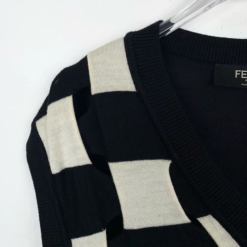 Fendi FENDI Black and White Checkerboard Wool Knit Vest Size US M / EU 48-50 / 2 - 3 Thumbnail