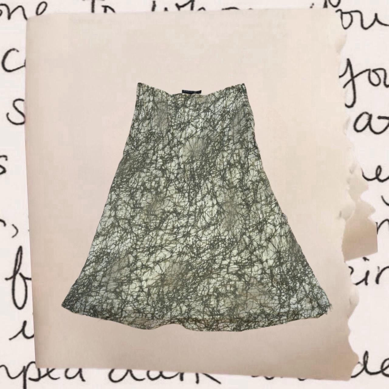 Lafayette 148 silk midi skirt with abstract twig print Size 24" / US 00 / IT 34 - 1 Thumbnail