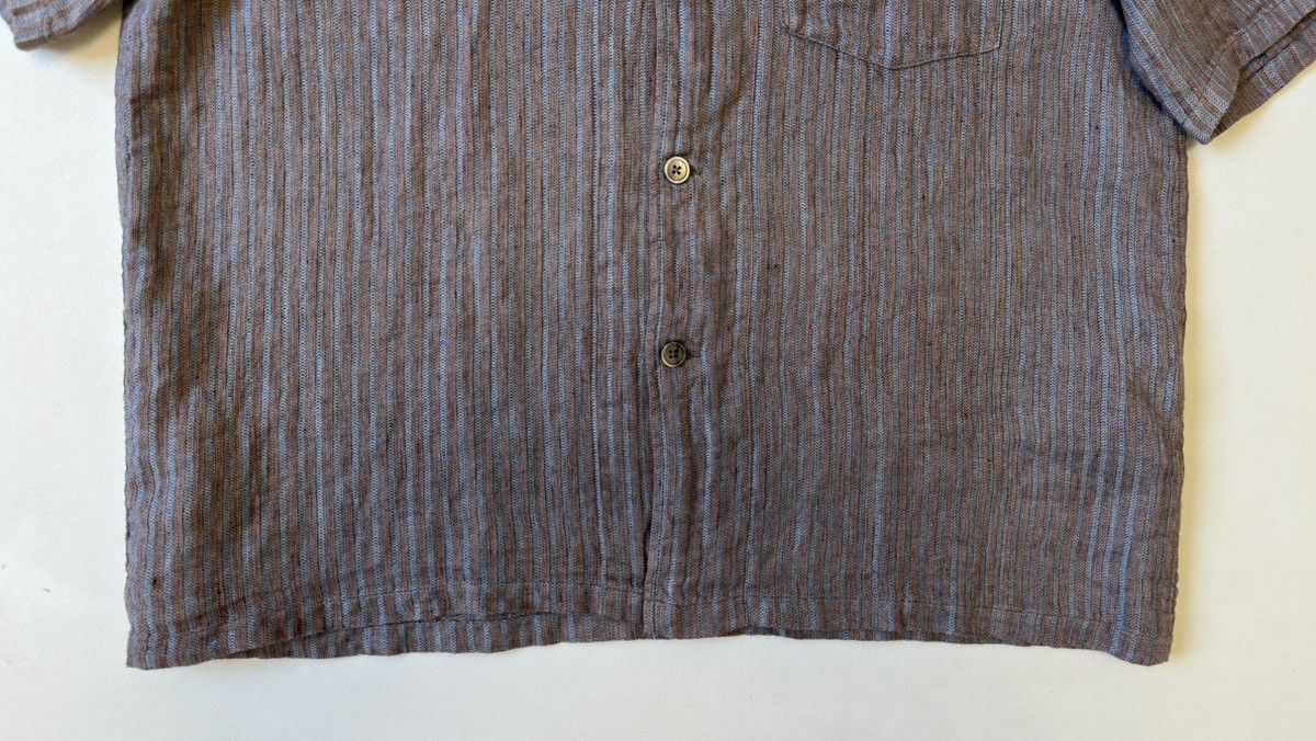 Our Legacy Blue/Tan Woven Striped Linen Box Shirt Size US M / EU 48-50 / 2 - 8 Thumbnail