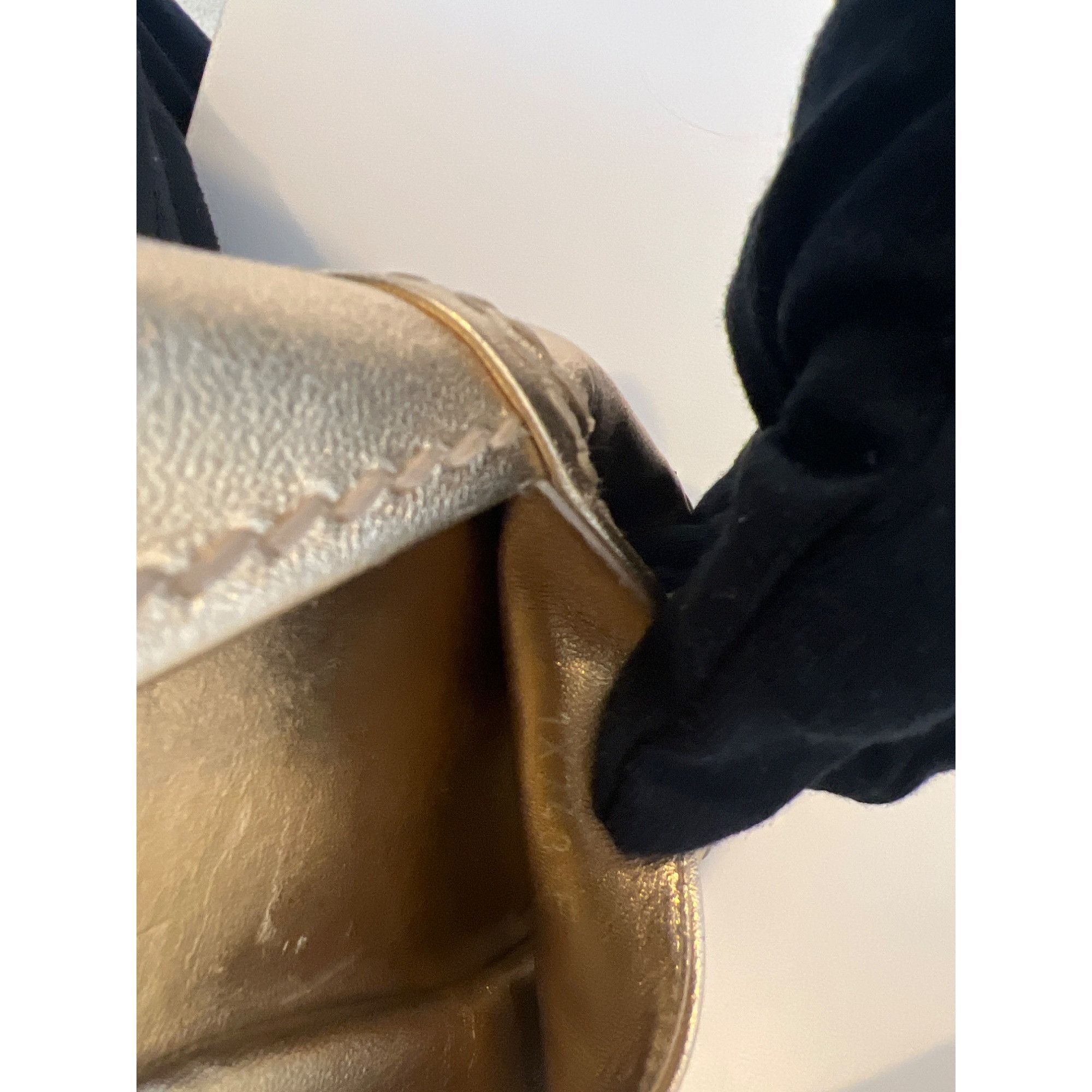 Prada Prada Gold Metallic Peep-Toe Espadrilles Size US 7.5 / IT 37.5 - 13 Thumbnail
