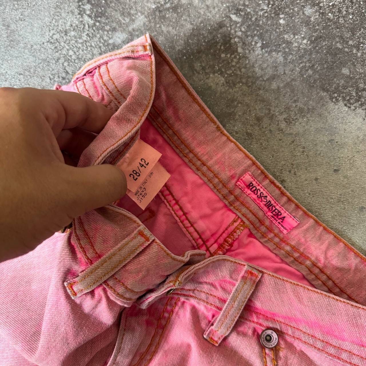 20471120 × Hysteric Glamour × Japanese Brand Japanese Style Super Sexy Pink Faded Mini Skirt Size 29" - 7 Thumbnail