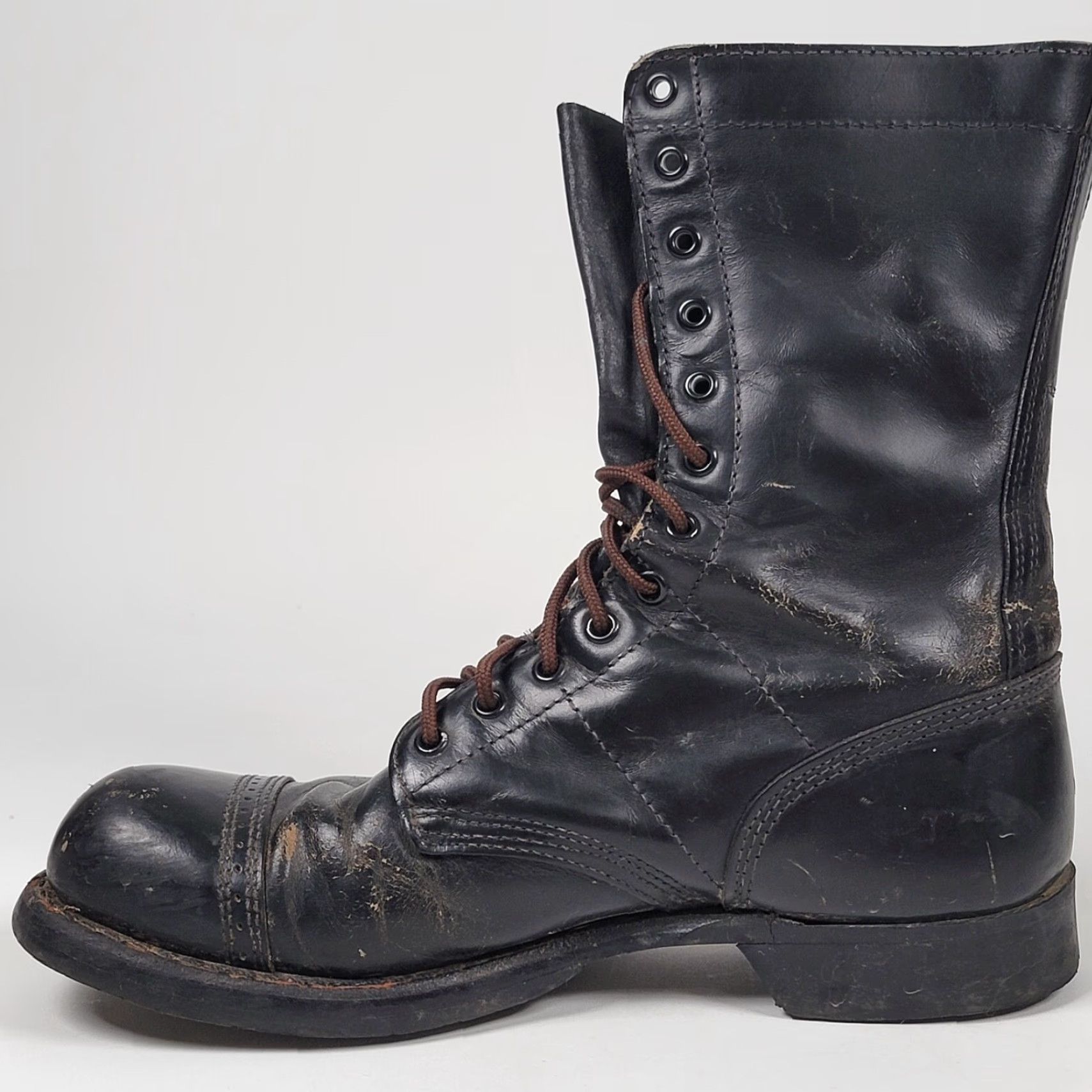 Vintage VINTAGE Corcoran Boots Mid-Calf Leather Black 10" Combat Jump 9 D Mens USA Grounded by Leather Size US 9 / EU 42 - 4 Thumbnail