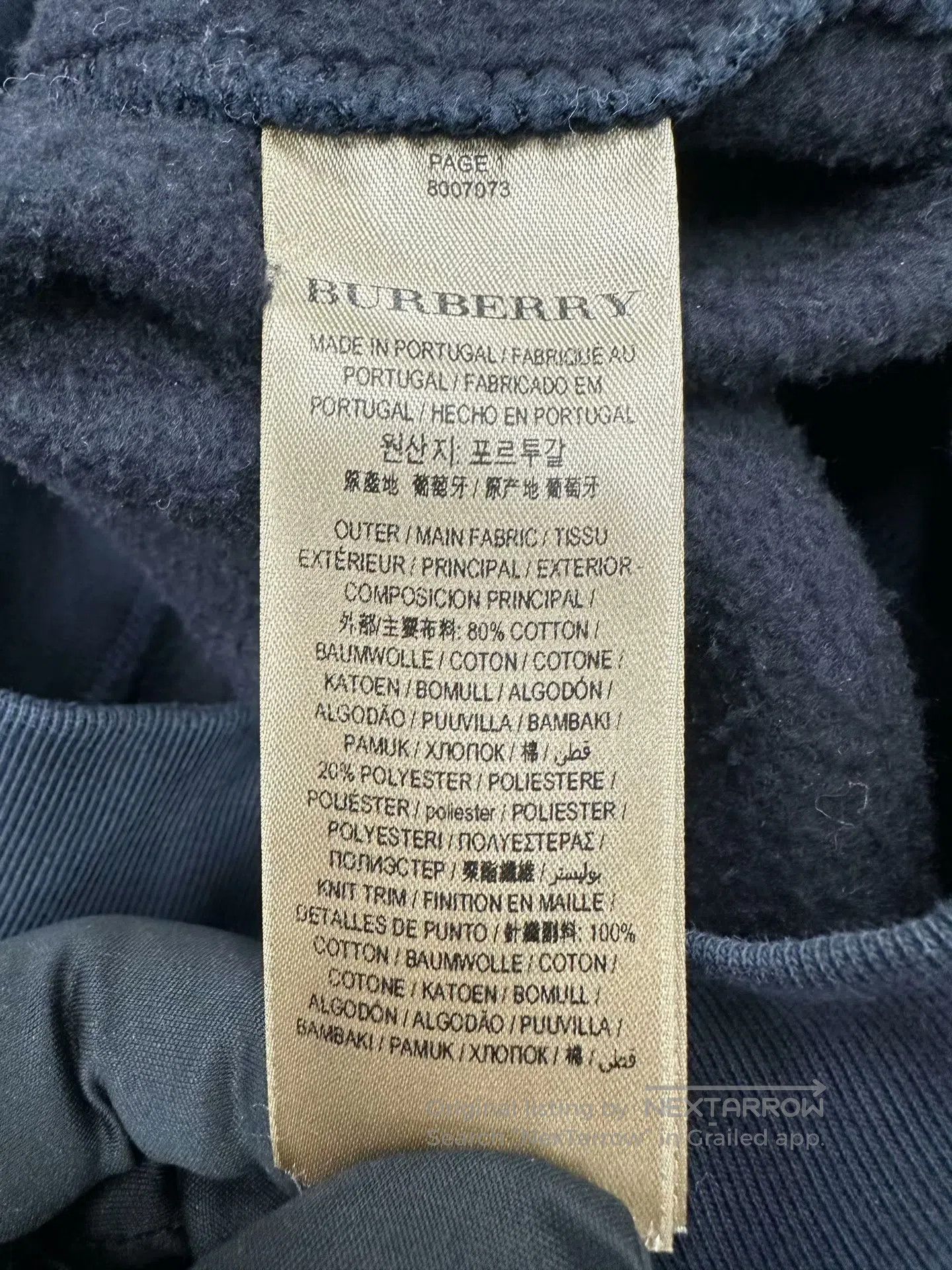 Burberry Burberry Navy Blue Embroidered Battle Horse Letter Logo Lo Size US S / EU 44-46 / 1 - 4 Thumbnail