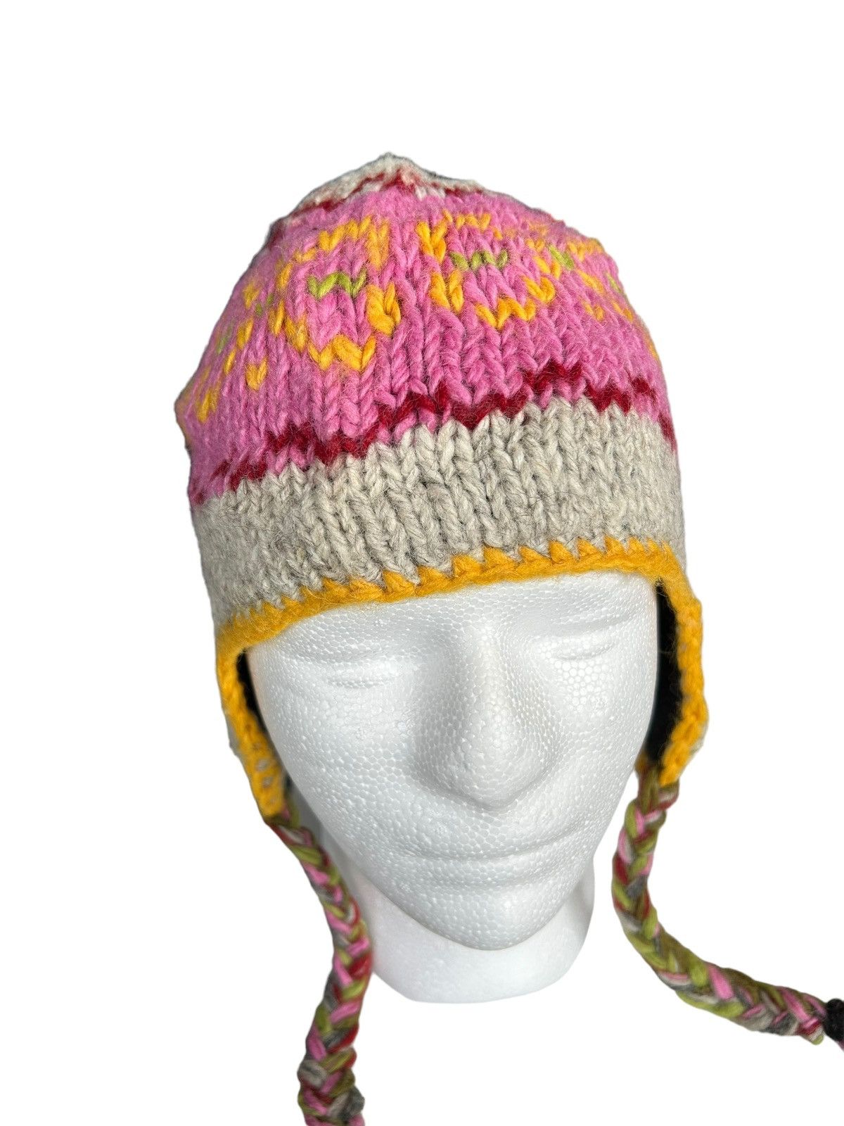14th Addiction × Japanese Brand 🌈 Hippies Style Knitted Multicolour wool Beanie Hats 💥 Size ONE SIZE - 3 Thumbnail