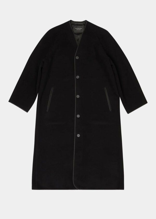 Balenciaga o1in1g1024 Lining Coat in Black Size S / US 4 / IT 40 - 1 Thumbnail