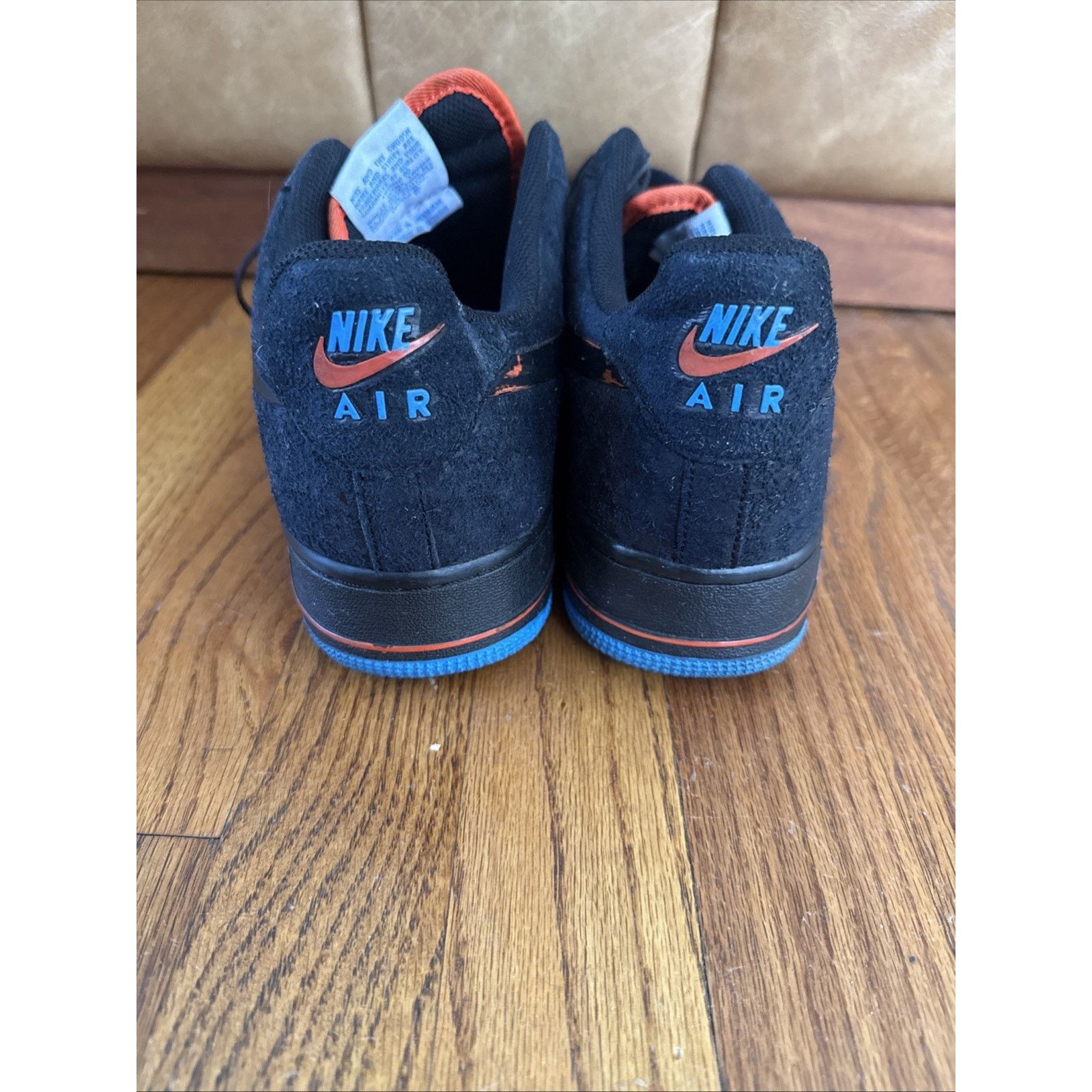 Nike Air Force 1 Black Team Orange Photo Blue Houndstooth Size US 12 / EU 45 - 3 Thumbnail