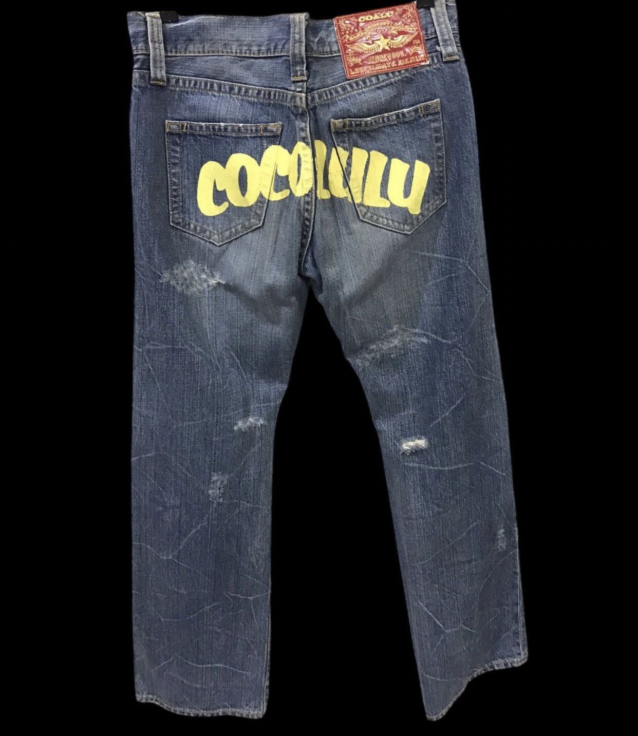 Designer × Japanese Brand CO&LU Japan Distressed SpellOut Denim Size US 32 / EU 48 - 1 Thumbnail