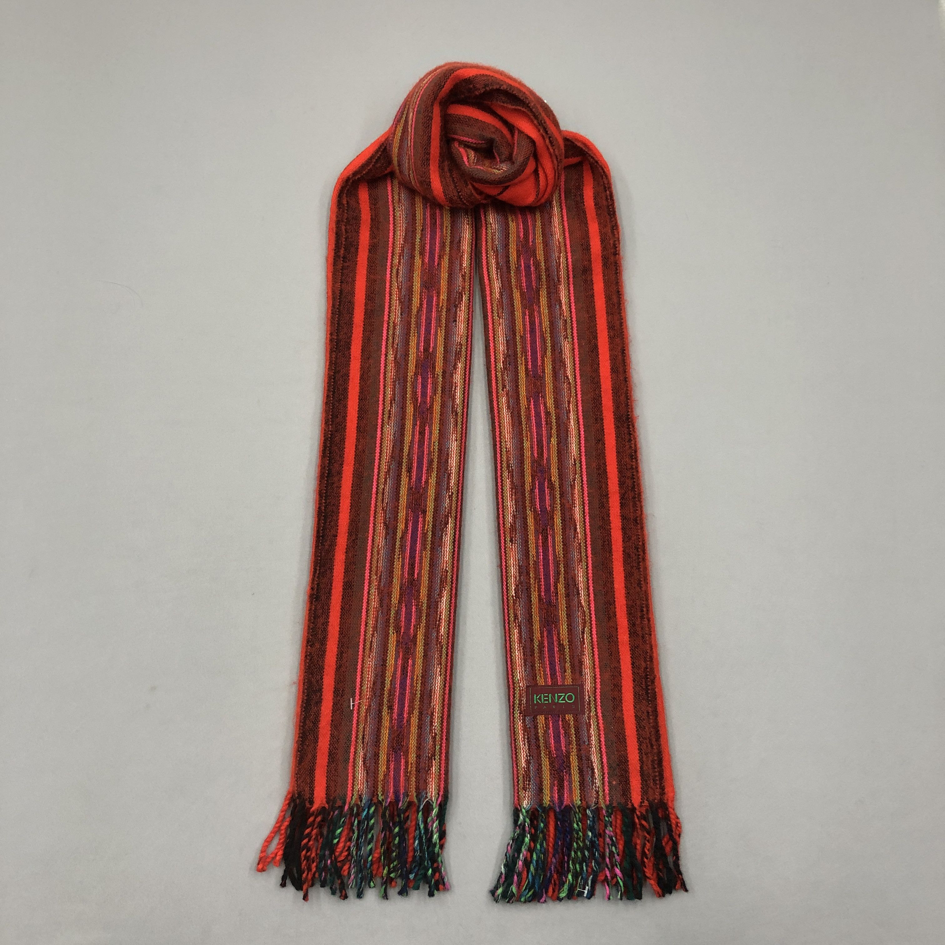 Kenzo Vintage Kenzo Scarf Muffler Wool Winter Fringe Scarves Size ONE SIZE - 1 Thumbnail