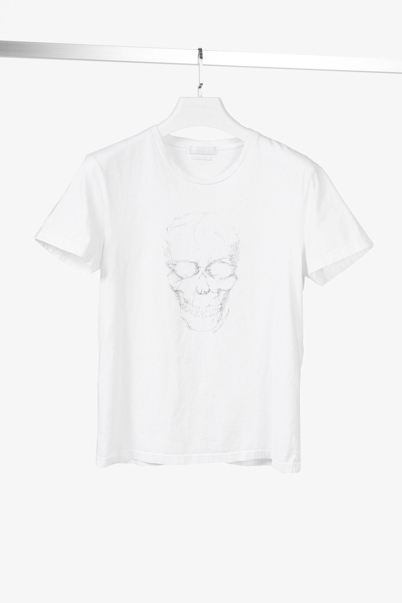 Alexander McQueen Alexander McQueen White Cotton Jersey Skull-Print T-Shirt Size US S / EU 44-46 / 1 - 1 Thumbnail