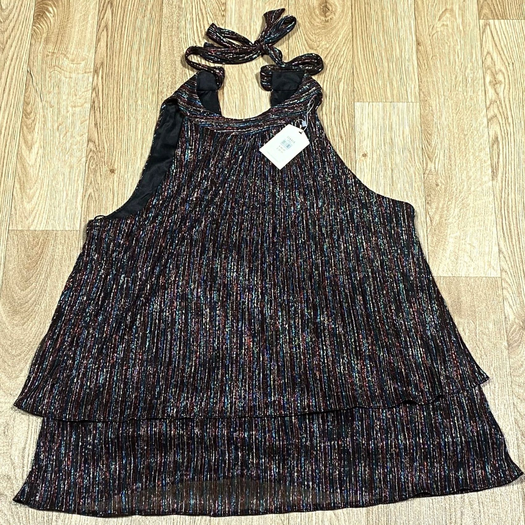 Vintage Oasis Halter Neck Top Striped Multicoloured L Women’s BNWT Summer Casual Party/Cocktail Shirt Size L / US 10 / IT 46 - 2 Thumbnail