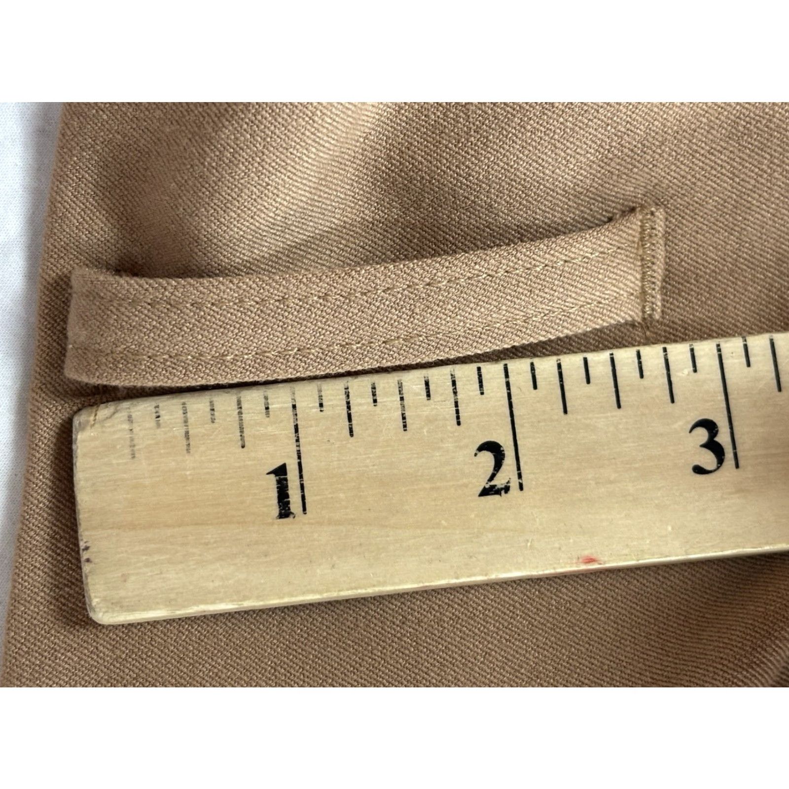 Vintage VINTAGE Newport News Skirt Midi Women 12 Beige Solid Zip Trumpet Belt Loops Size 34" / US 12 / IT 48 - 5 Thumbnail