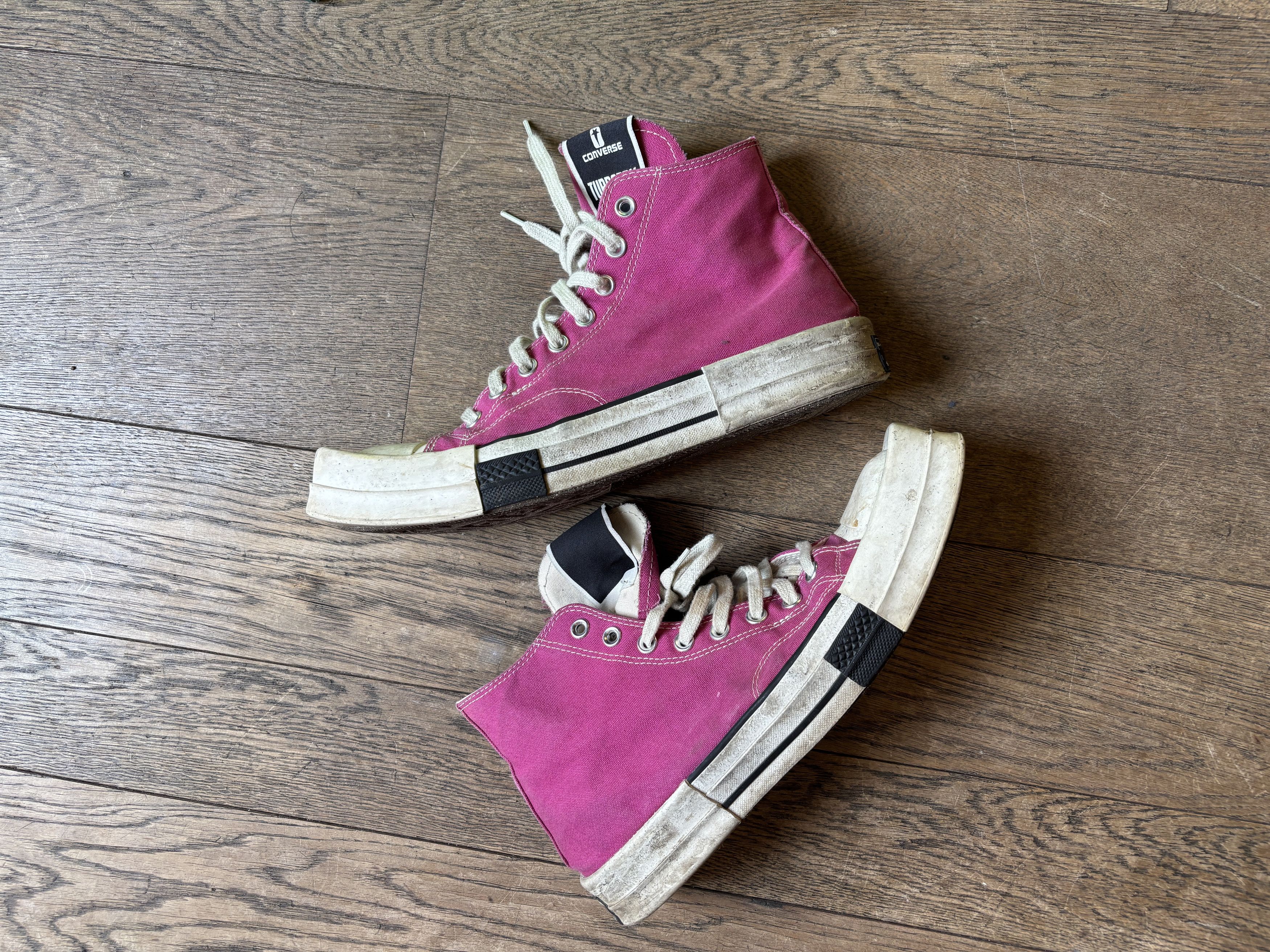 Converse × Rick Owens Drkshdw Rick Owens x Converse Pink Hightops Size US 10 / EU 43 - 1 Thumbnail