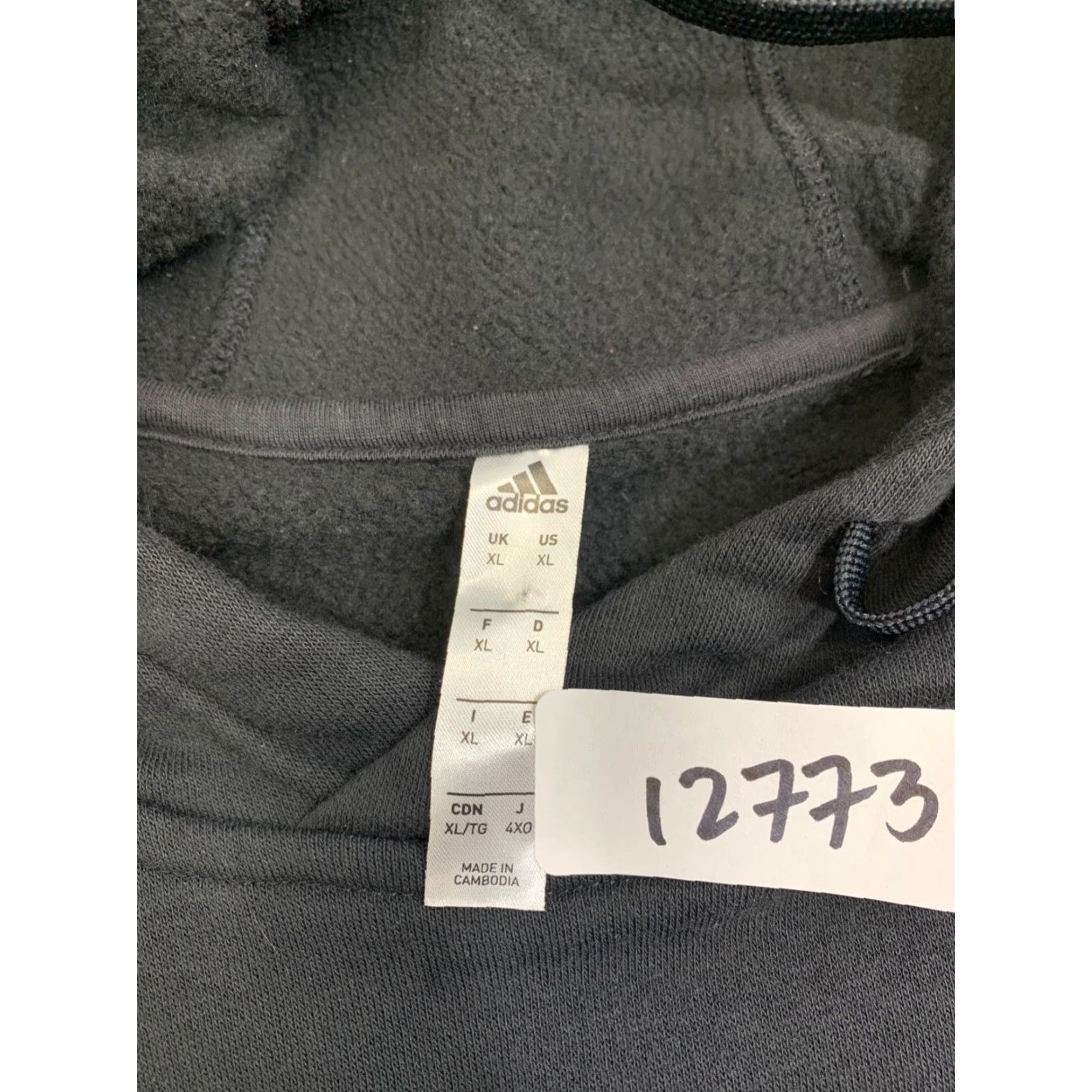 Adidas Adidas Hoodie Mens XL Black Pullover Regular Fit Fleece Size US XL / EU 56 / 4 - 2 Thumbnail