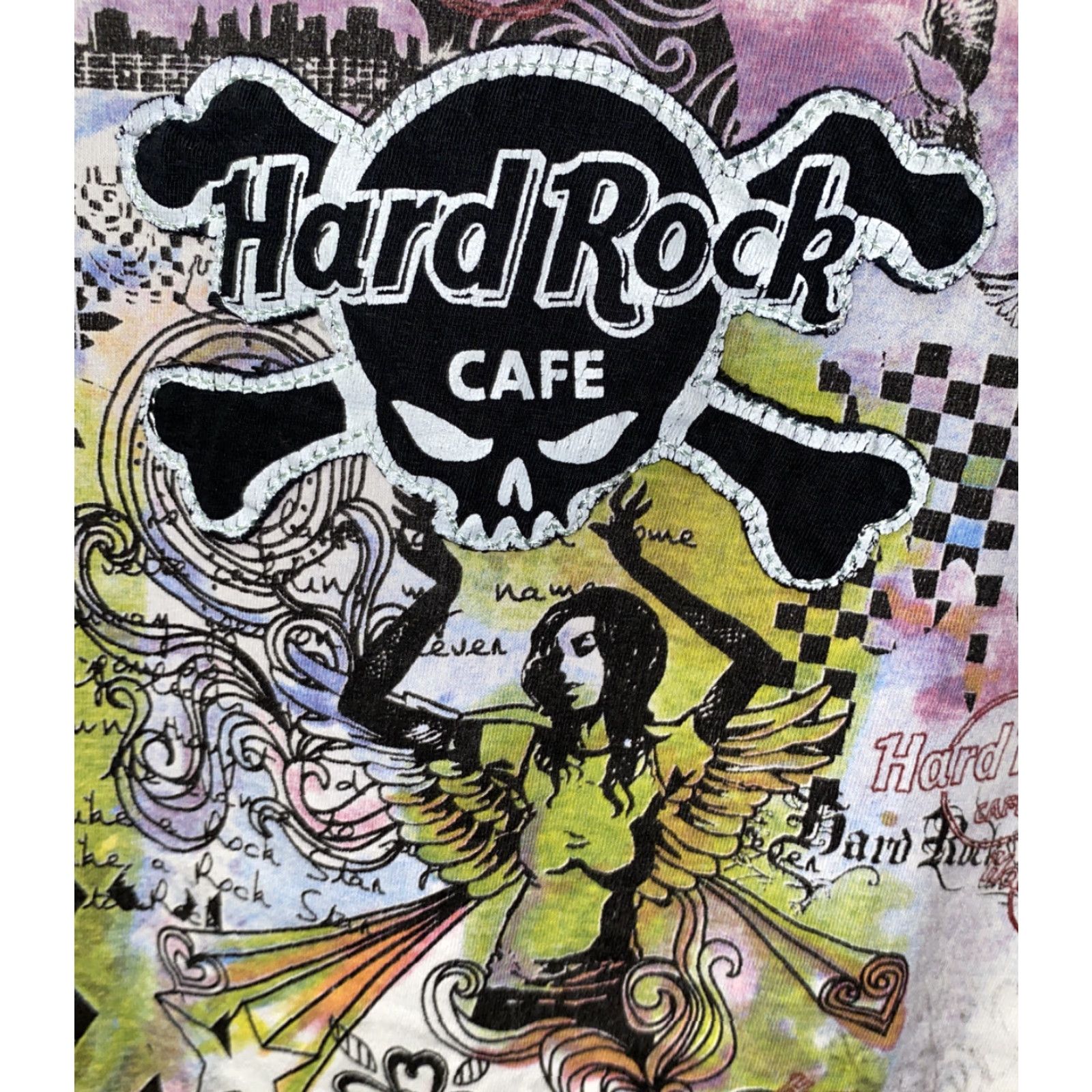 Hard Rock Cafe Hard Rock Cafe T-Shirt Short Sleeve Womens L Multicolor Graphic 21 In Armpit Colorful Casual Size L / US 10 / IT 46 - 3 Thumbnail