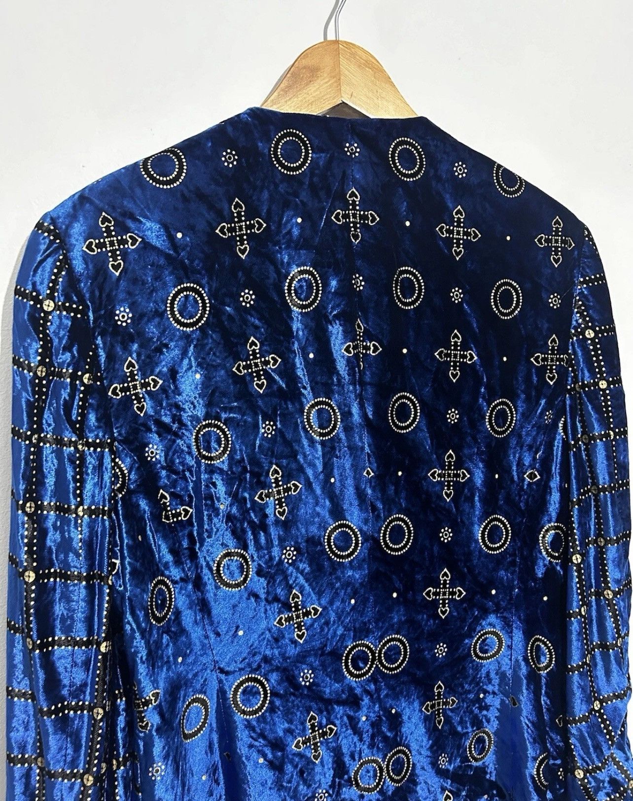 Escada Escada Margaretha Ley Cross Jacket, Blue And Gold. Size 38 Size XS / US 0-2 / IT 36-38 - 10 Thumbnail