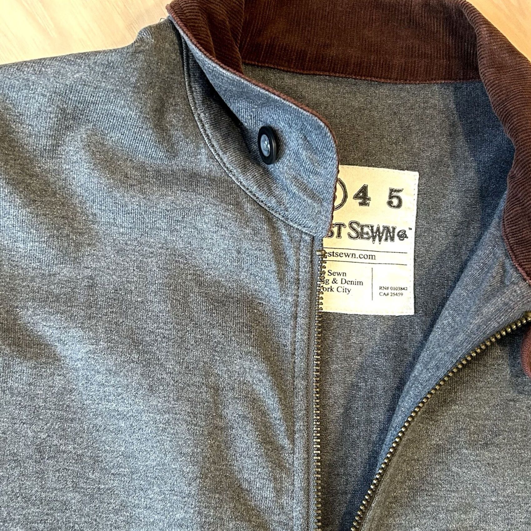 Vintage Earnest Sewn Jacket Mens M Gray Cotton Blend Full Zip Corduroy Collar Pockets Lightweight Casual Workwear Travel Knit Size US M / EU 48-50 / 2 - 4 Thumbnail