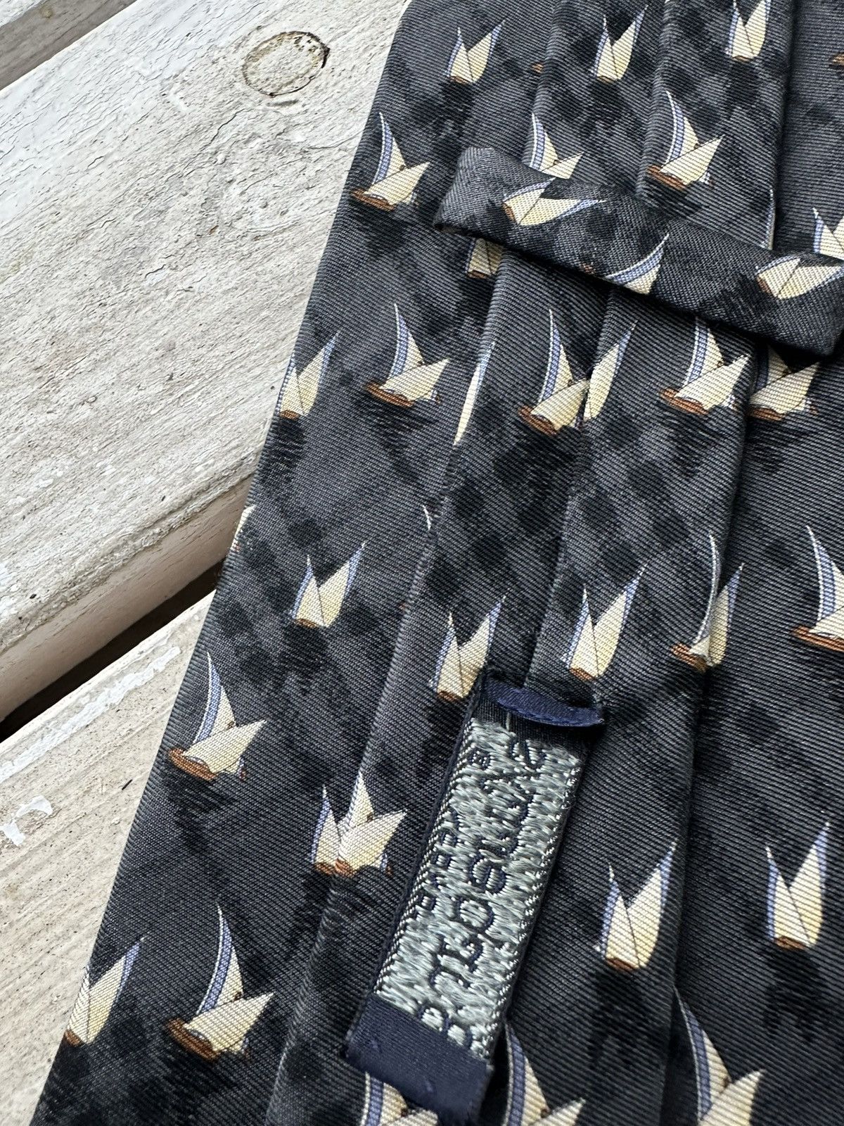 Burberry × Vintage 🚨Vintage 90s Burberrys Embroidered ship LOGO tie monogram Size ONE SIZE - 4 Thumbnail