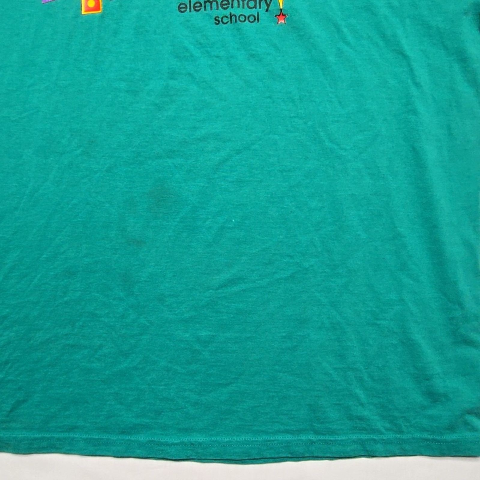 Jerzees Vintage Riverside Elementary School Shirt Teal Green XL Tee Size US XL / EU 56 / 4 - 4 Thumbnail