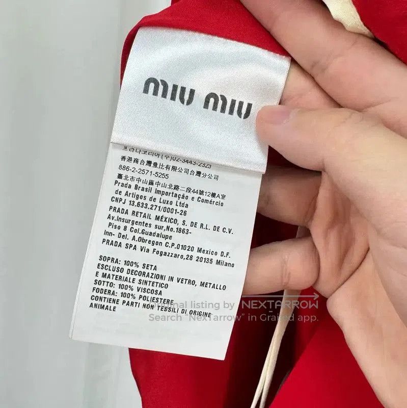 Miu Miu Miu Miu Color Block Silk Dress with Logo . Size S / US 4 / IT 40 - 7 Thumbnail