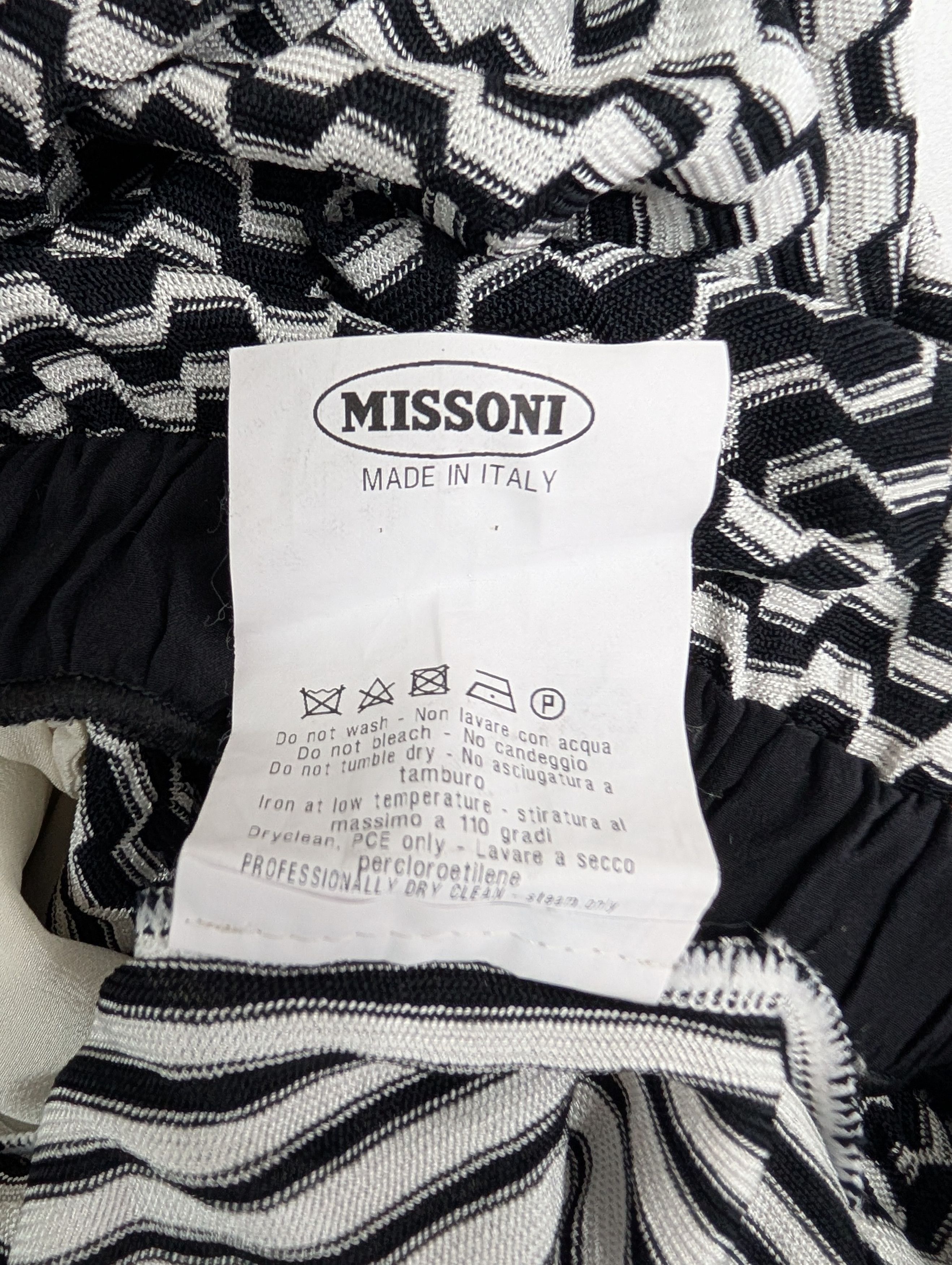 Missoni Missoni Black And White Pattern One-Piece Sunbath Jumpsuit Size XS / US 0-2 / IT 36-38 - 6 Thumbnail